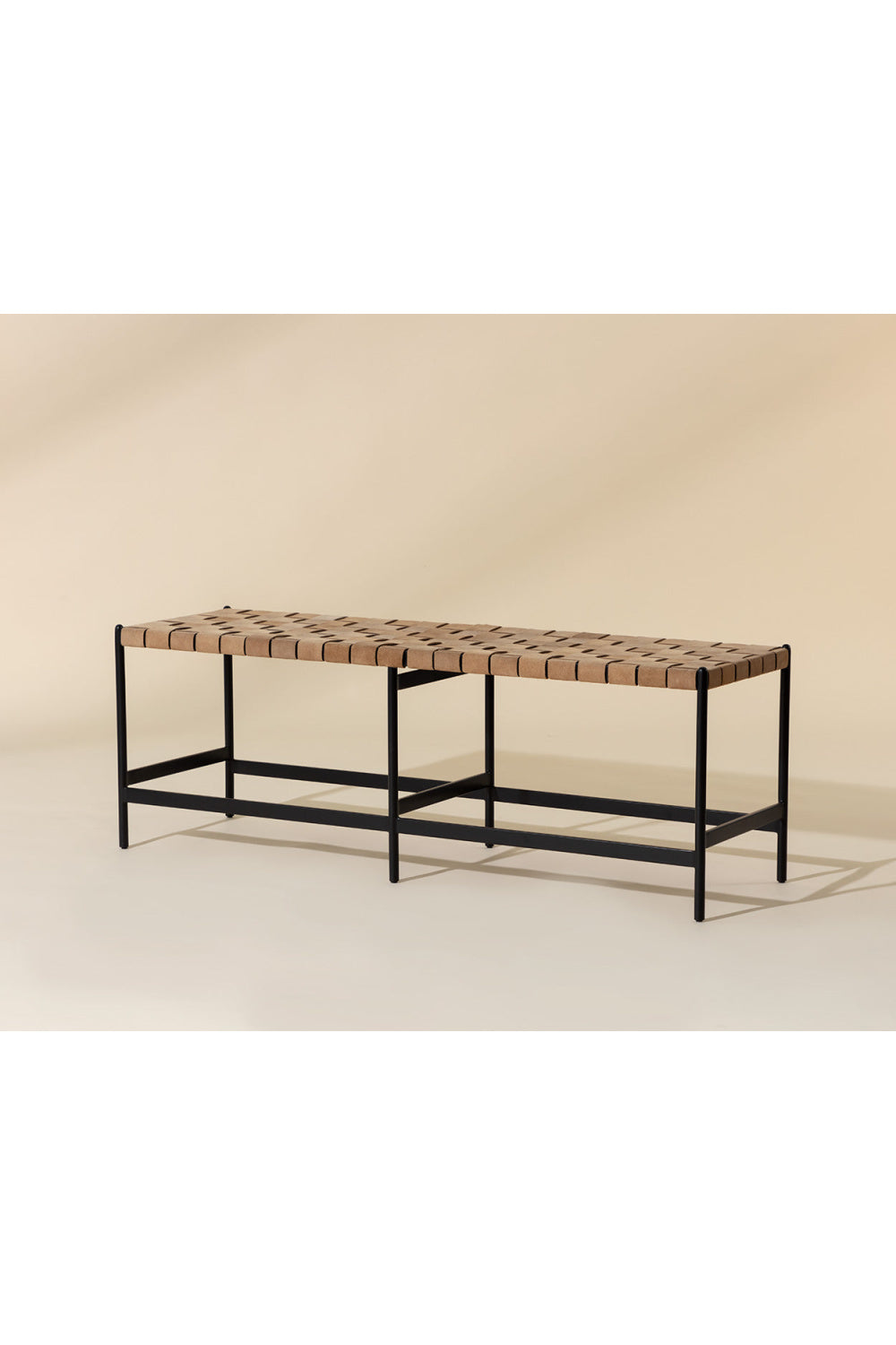 Modern European furniture - Hand-Woven Leather Bench - www.oroa.com | Oroa.com
