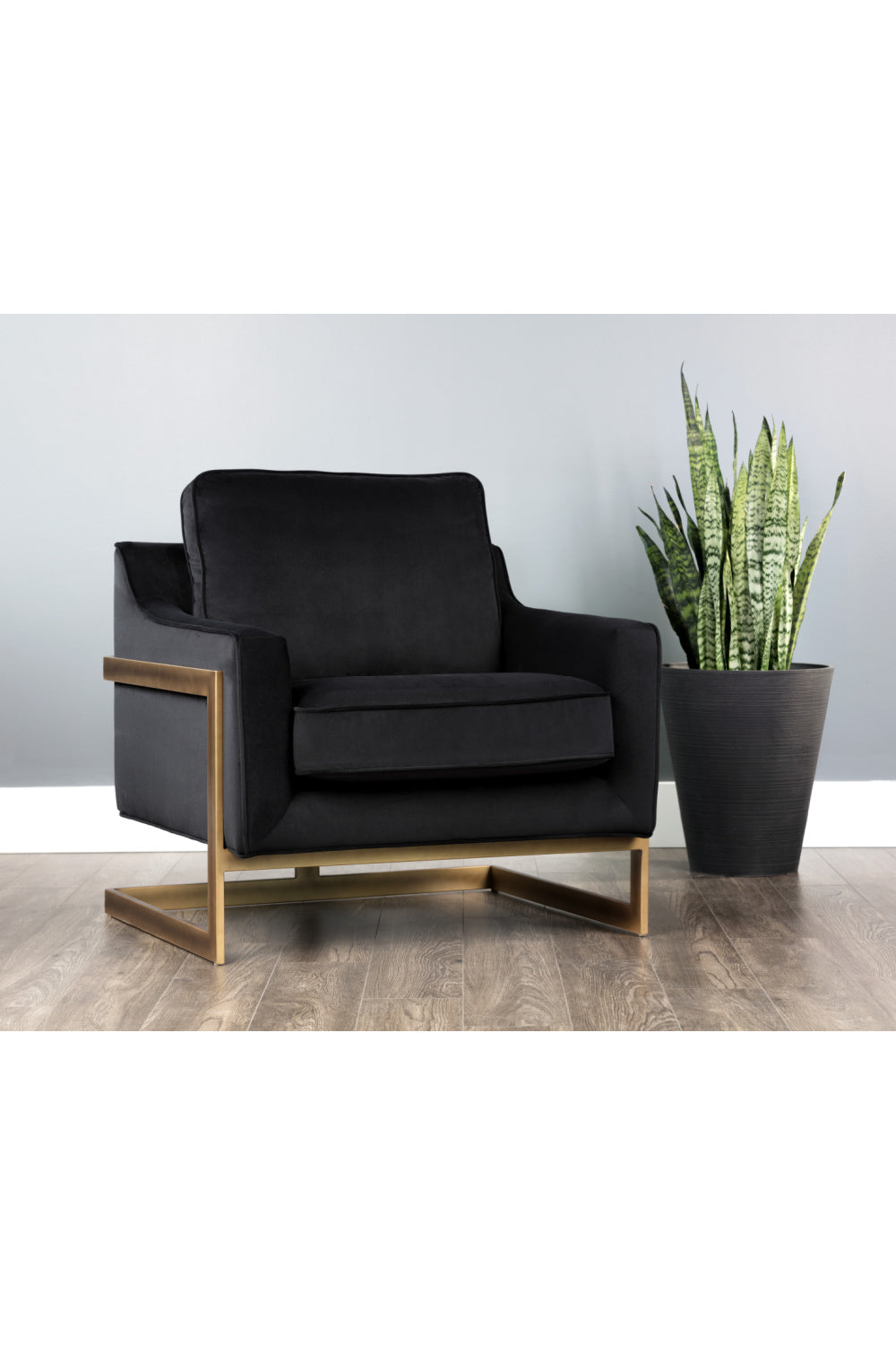 Modern European furniture - Bronze Frame Cantilevered Lounge Chair - www.oroa.com | Oroa.com