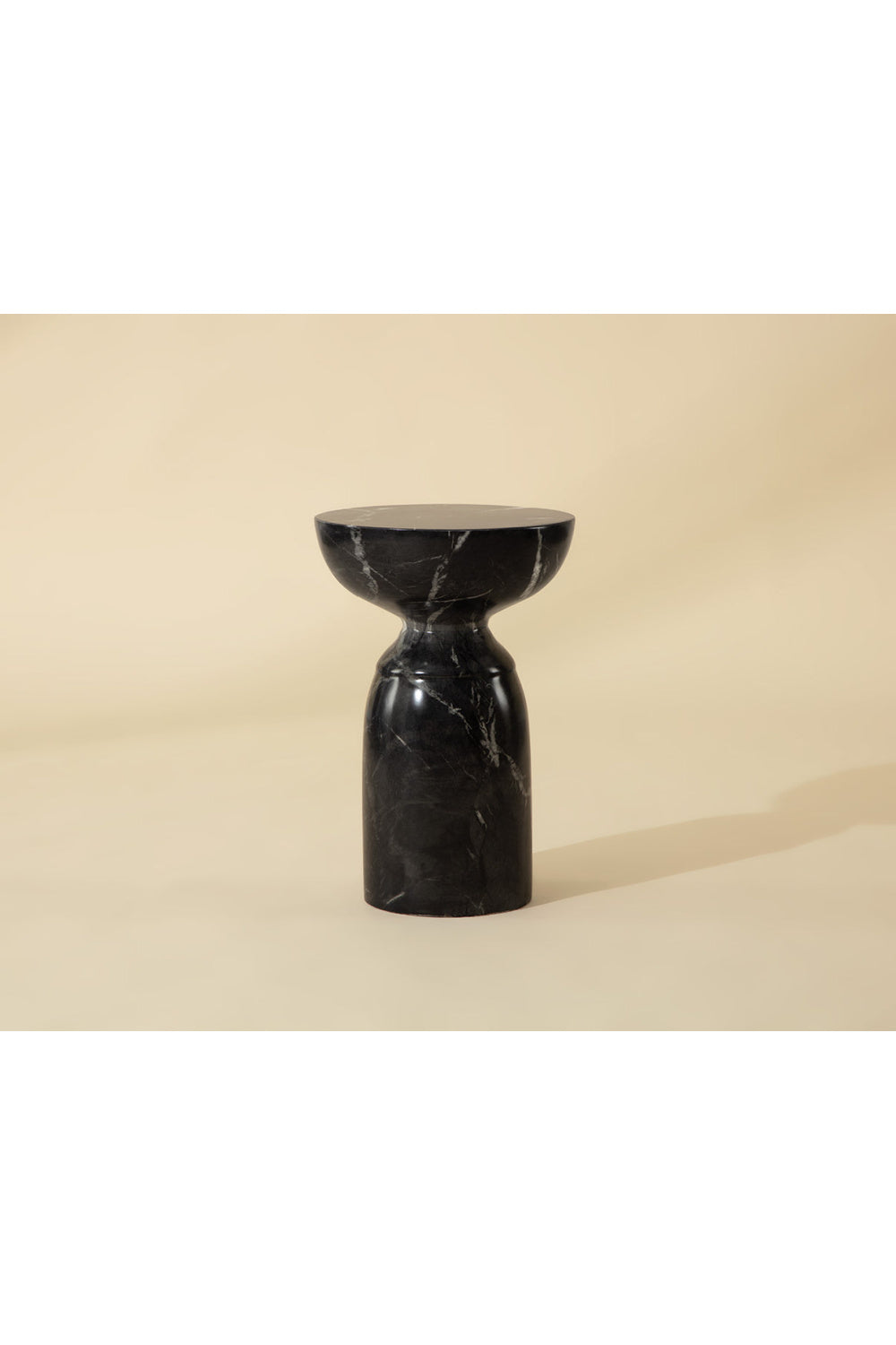 Modern European furniture - Round Marble-Look Indoor/Outdoor End Table - www.oroa.com | Oroa.com