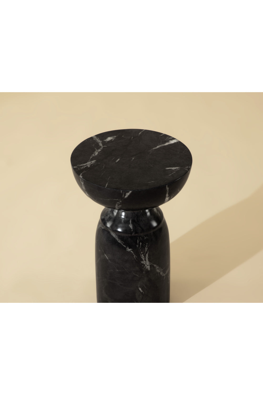 Modern European furniture - Round Marble-Look Indoor/Outdoor End Table - www.oroa.com | Oroa.com