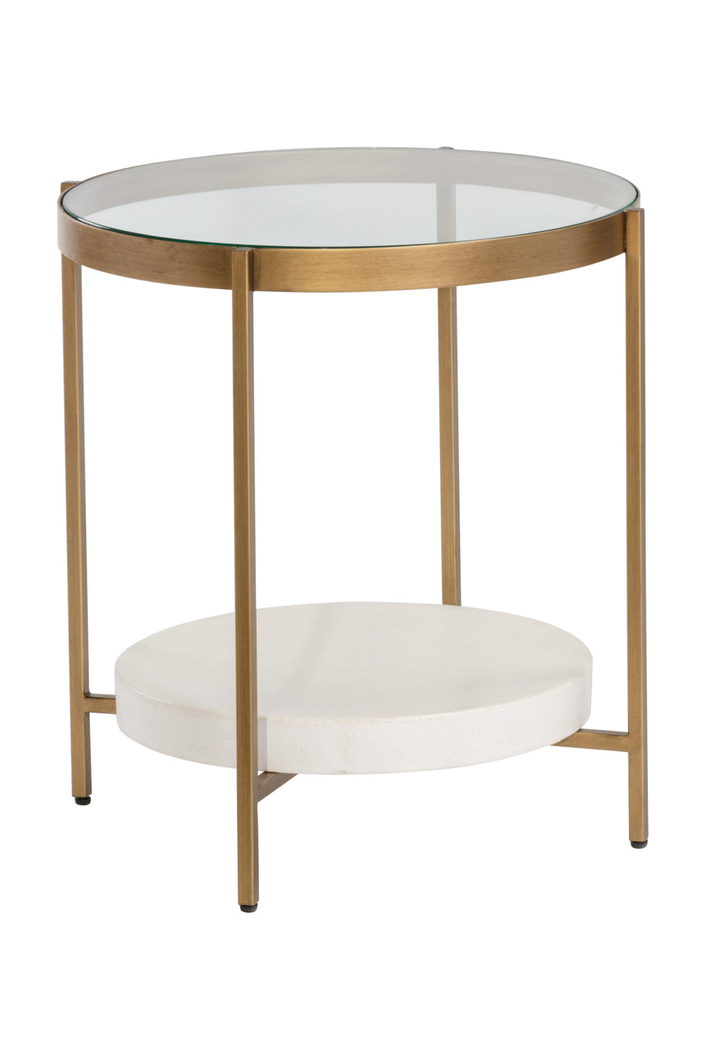 Modern European furniture - Gold Framed Glass Side Table - www.oroa.com | Oroa.com