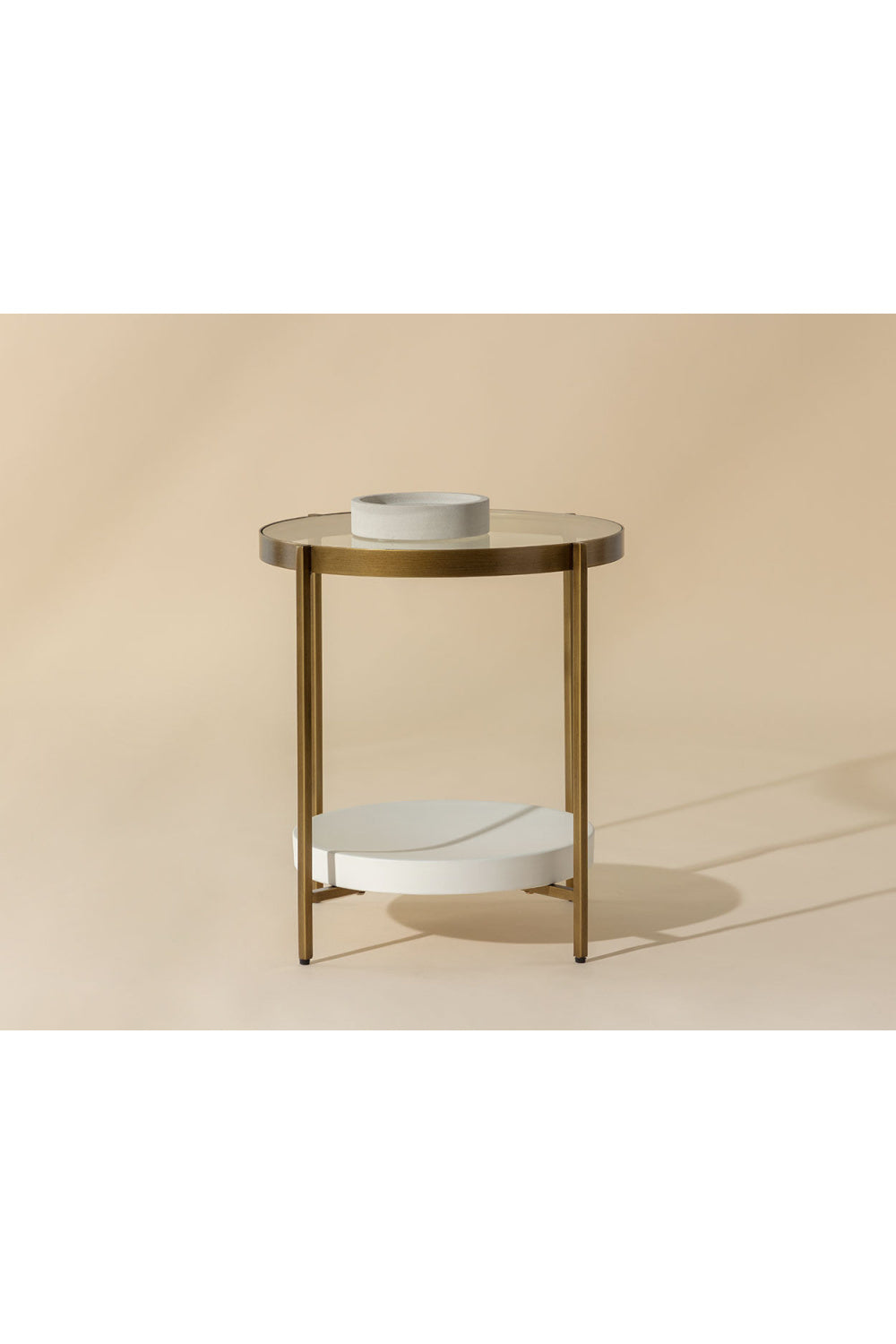 Modern European furniture - Gold Framed Glass Side Table - www.oroa.com | Oroa.com