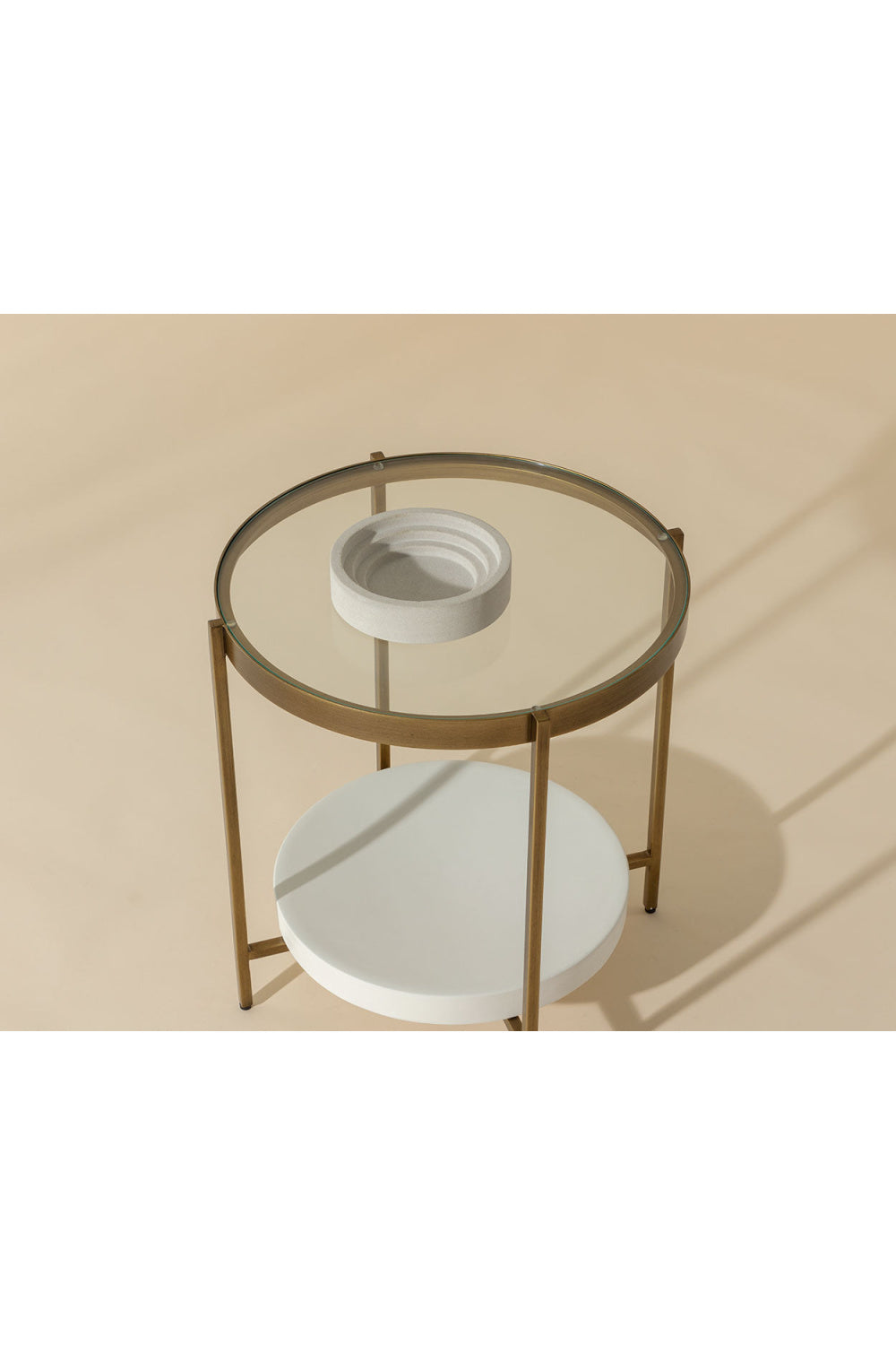Modern European furniture - Gold Framed Glass Side Table - www.oroa.com | Oroa.com