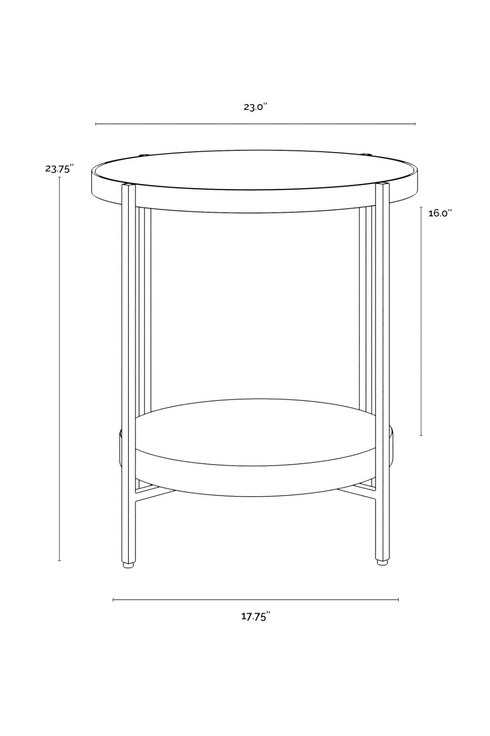 Modern European furniture - Gold Framed Glass Side Table - www.oroa.com | Oroa.com