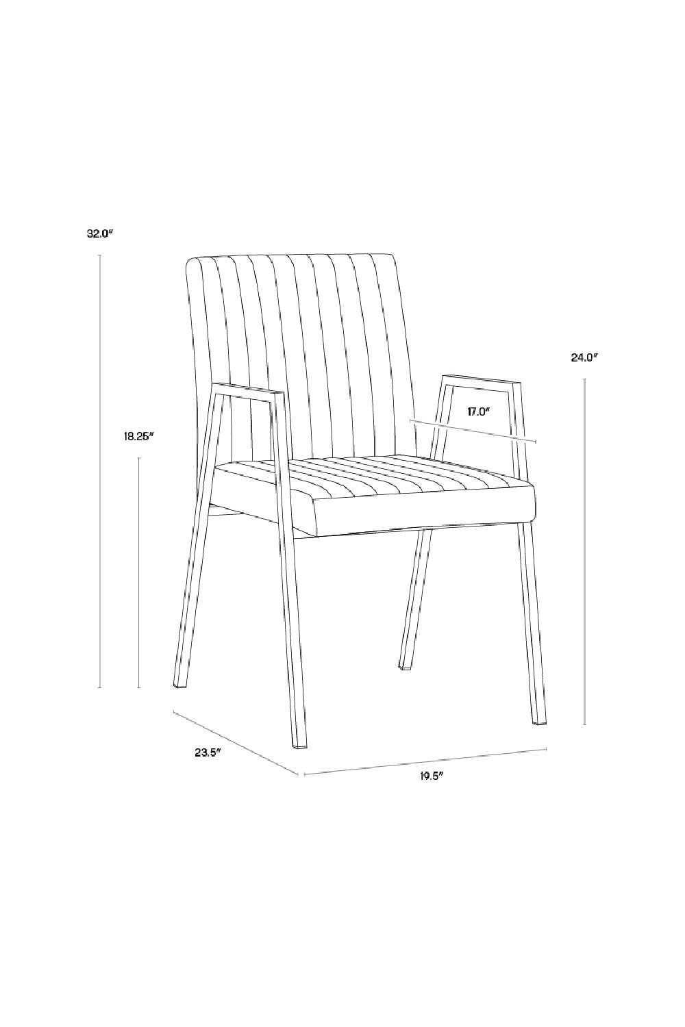 Modern European furniture - Channeled Leather Look Dining Chair - www.oroa.com | Oroa.com