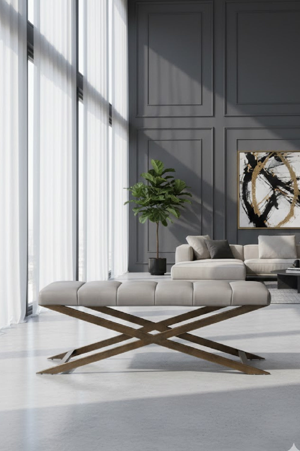 Modern European furniture - Channel Tufted Bench - www.oroa.com | Oroa.com