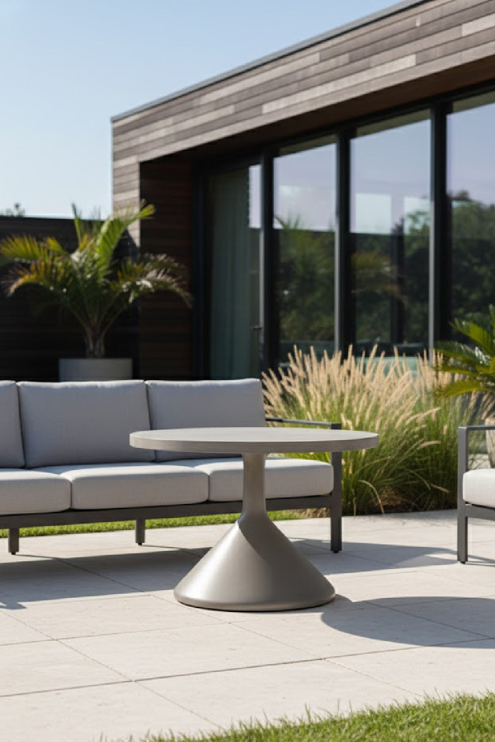 Modern European furniture - Concrete Pedestal Indoor/Outdoor Coffee Table - www.oroa.com | Oroa.com