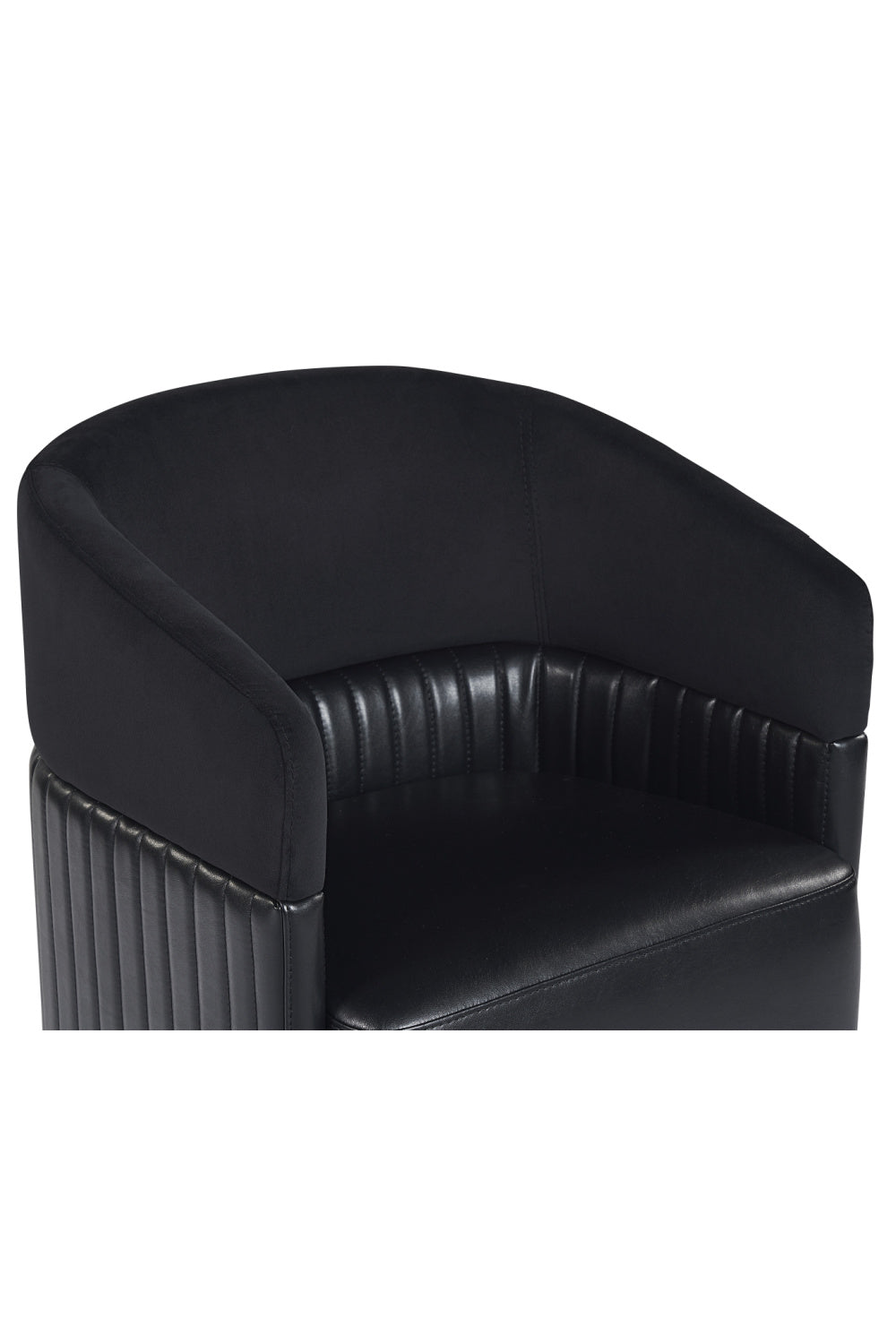 Modern European furniture - Black Leather Wheeled Lounge Chair - www.oroa.com | Oroa.com