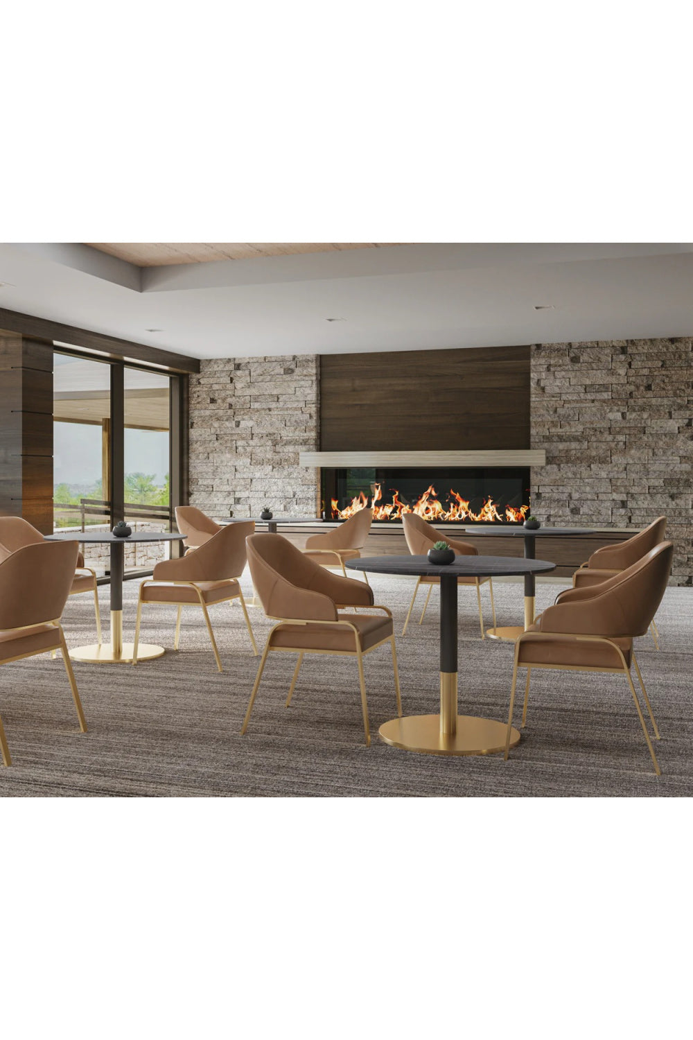 Modern European furniture - Round Black Marble Bistro Table - www.oroa.com | Oroa.com