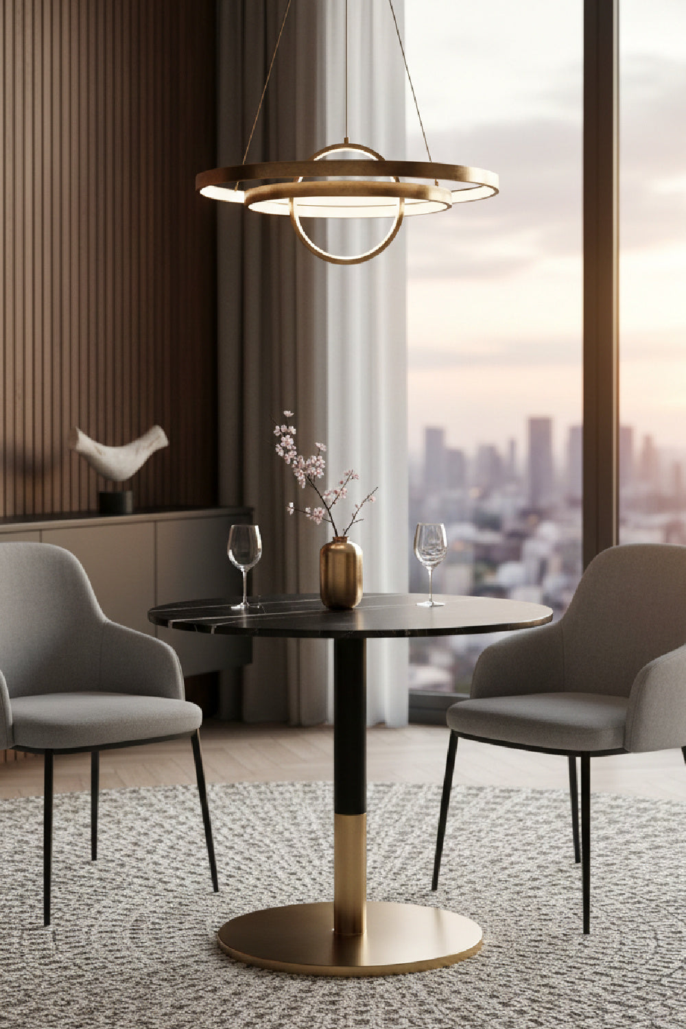 Modern European furniture - Round Black Marble Bistro Table - www.oroa.com | Oroa.com