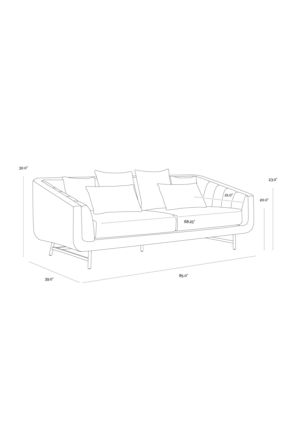 Modern European furniture - Channeled-Back 6-Cushion Sofa - www.oroa.com | Oroa.com