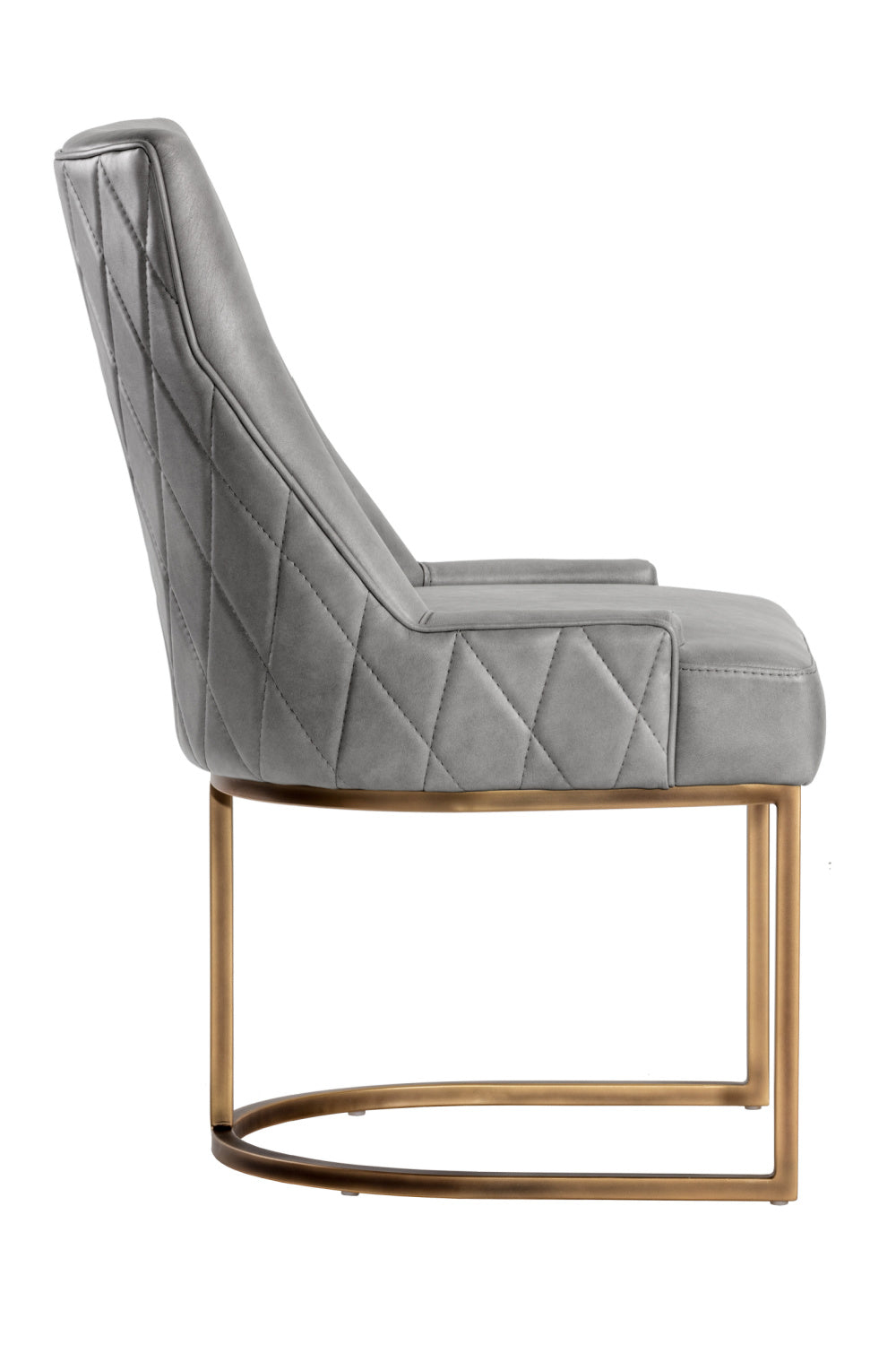 Modern European furniture - Bronze Cantilever Leather Dining Chairs (2) - www.oroa.com | Oroa.com