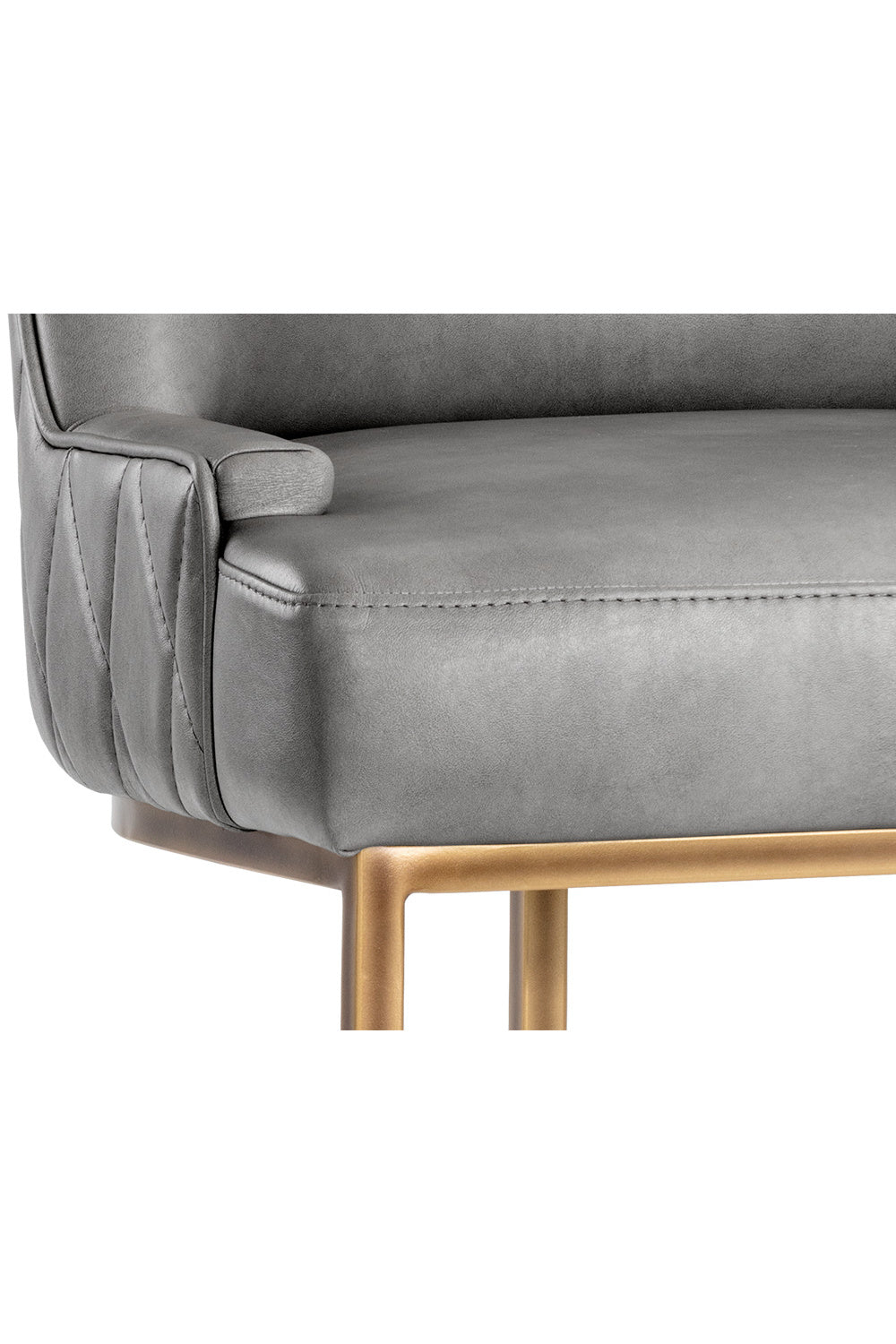 Modern European furniture - Bronze Cantilever Leather Dining Chairs (2) - www.oroa.com | Oroa.com