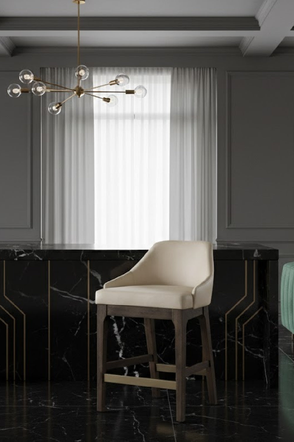 Modern European furniture - Cream Leather Look Counter Stool - www.oroa.com | Oroa.com