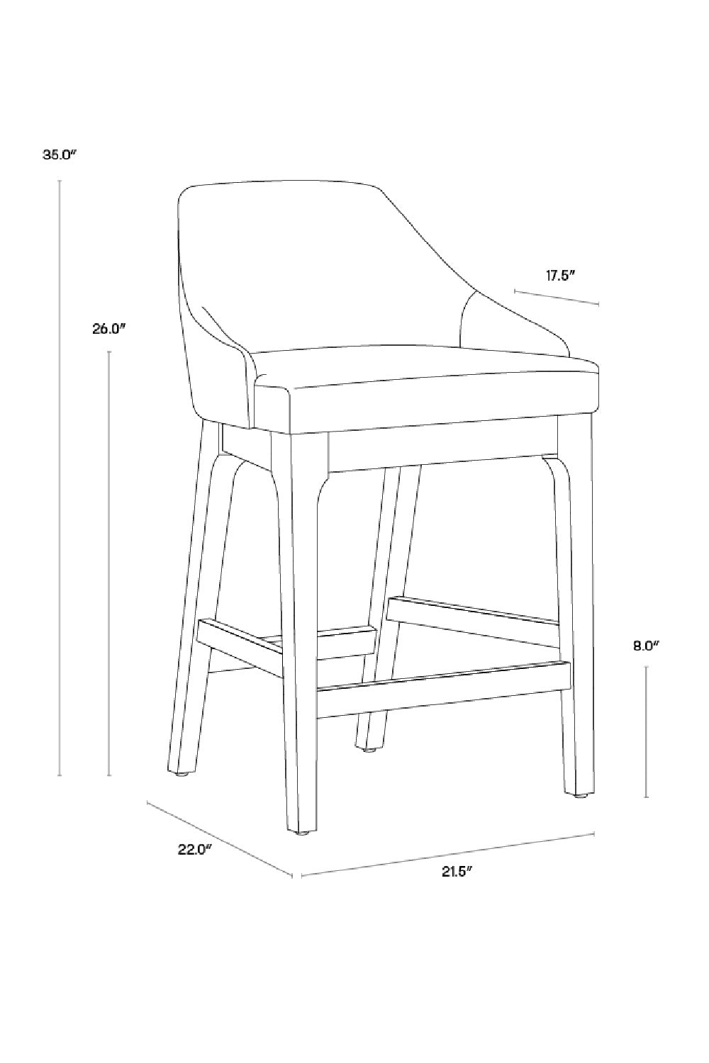 Modern European furniture - Cream Leather Look Counter Stool - www.oroa.com | Oroa.com