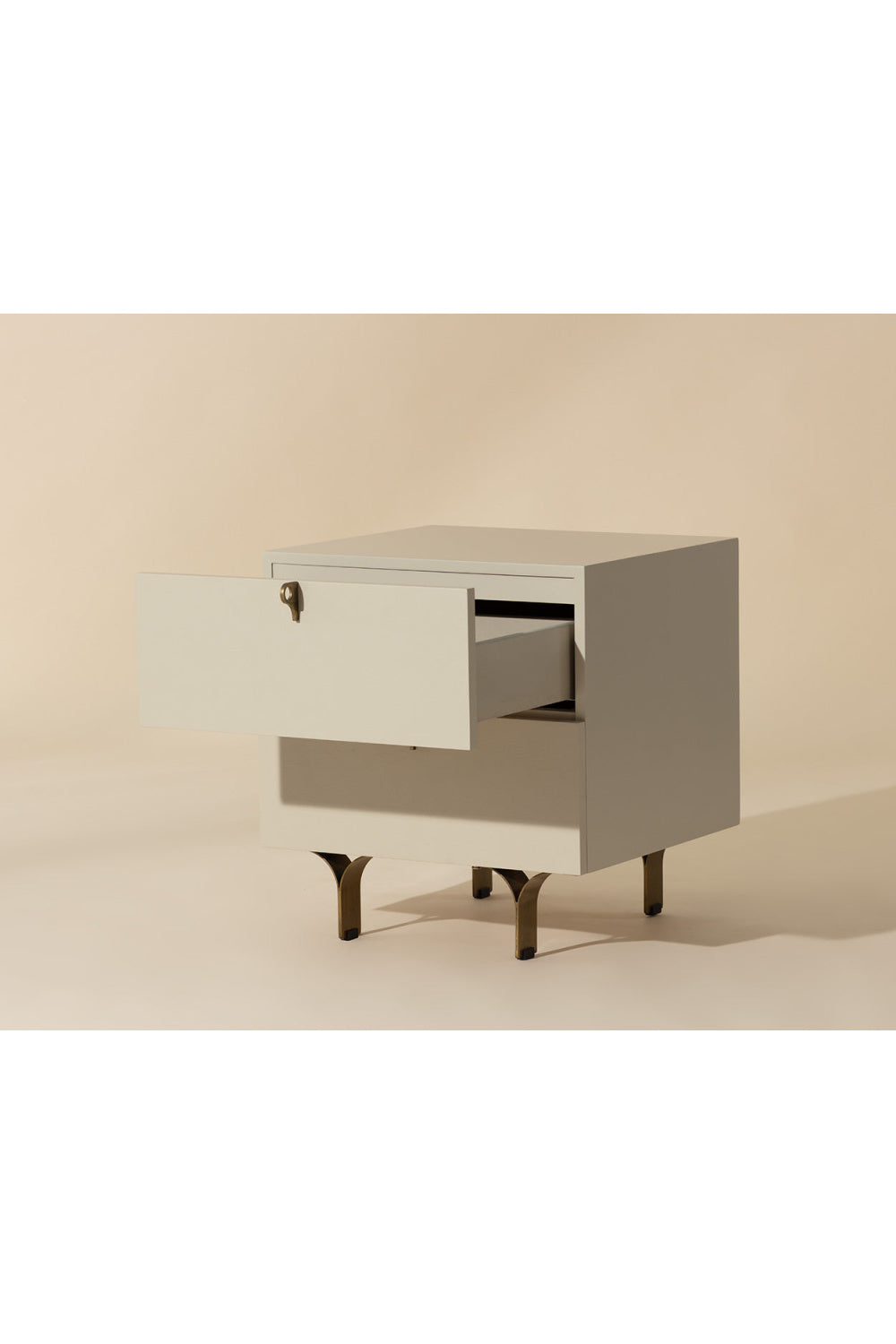 Modern European furniture - Cream Wood 2-Drawer Nightstand - www.oroa.com | Oroa.com
