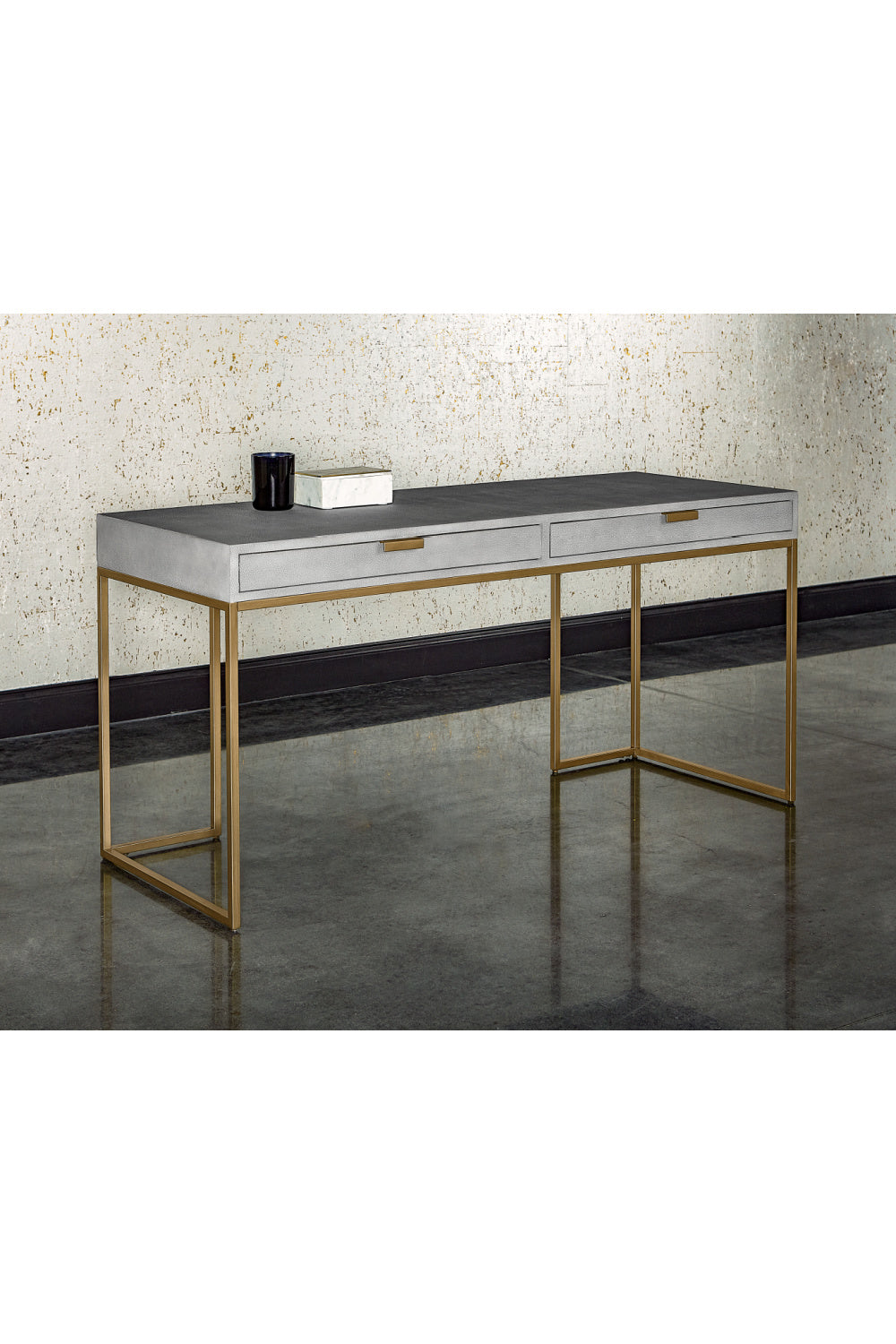 Modern European furniture - Gray Shagreen 2-Drawer Desk - www.oroa.com | Oroa.com