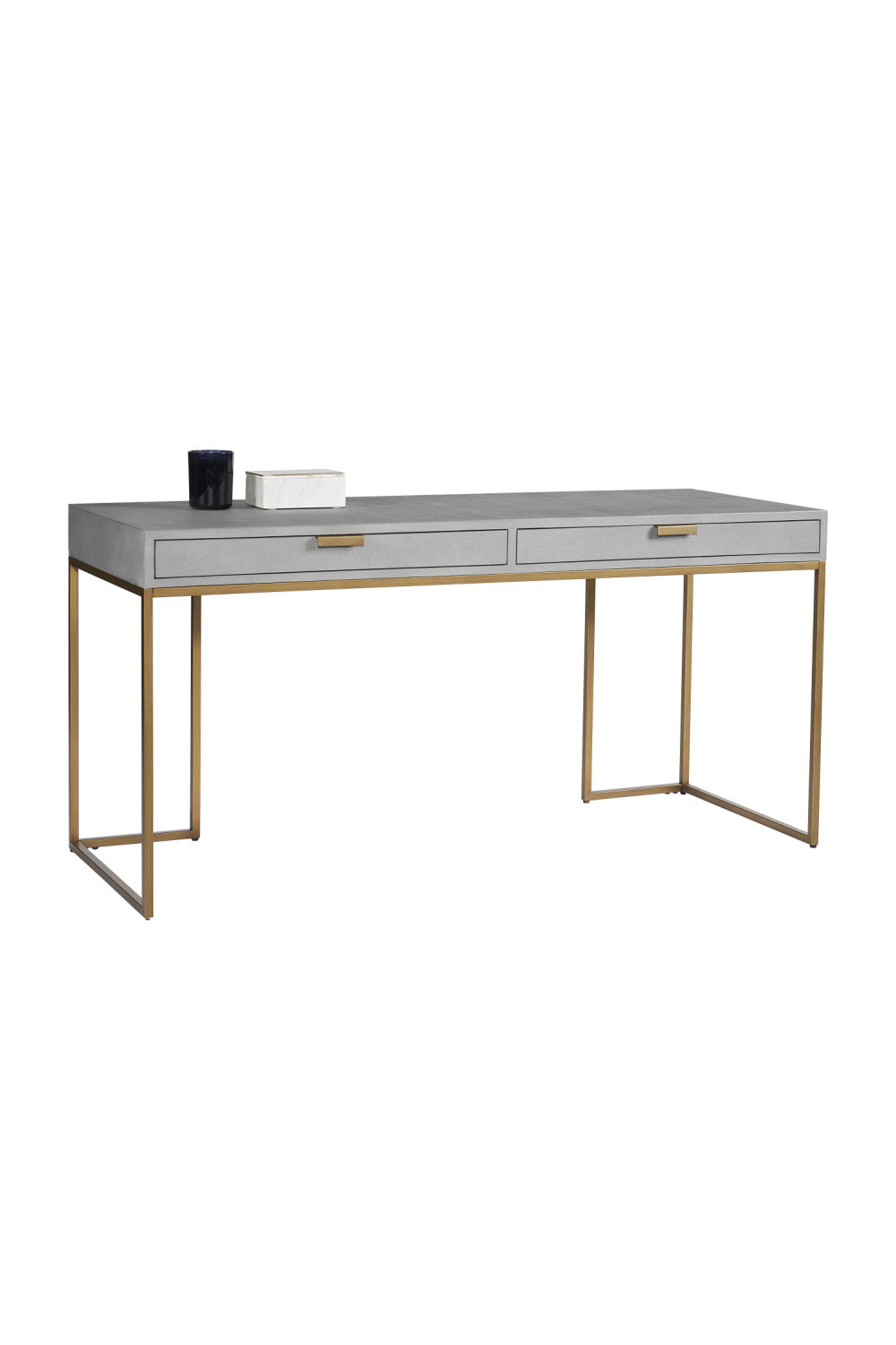 Modern European furniture - Gray Shagreen 2-Drawer Desk - www.oroa.com | Oroa.com