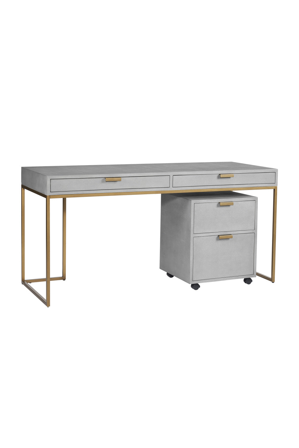 Modern European furniture - Gray Shagreen 2-Drawer Desk - www.oroa.com | Oroa.com