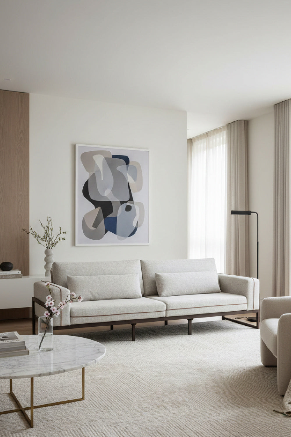 Modern European furniture - Brown Leather Piped Sofa - www.oroa.com | Oroa.com