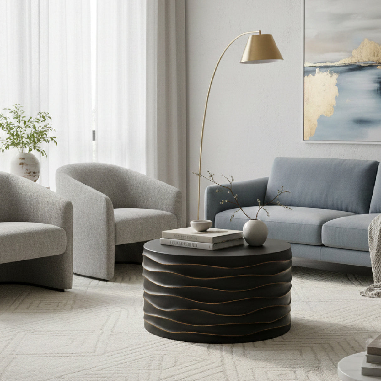 Modern European furniture - Hand-Sculpted Concrete Coffee Table - www.oroa.com | Oroa.com