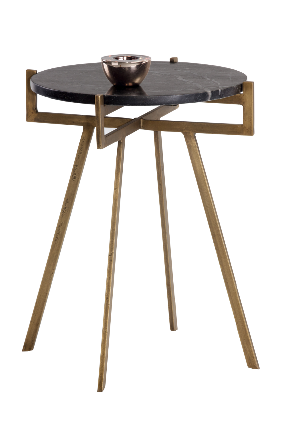 Modern European furniture - Antique Brass Marble End Table - www.oroa.com | Oroa.com