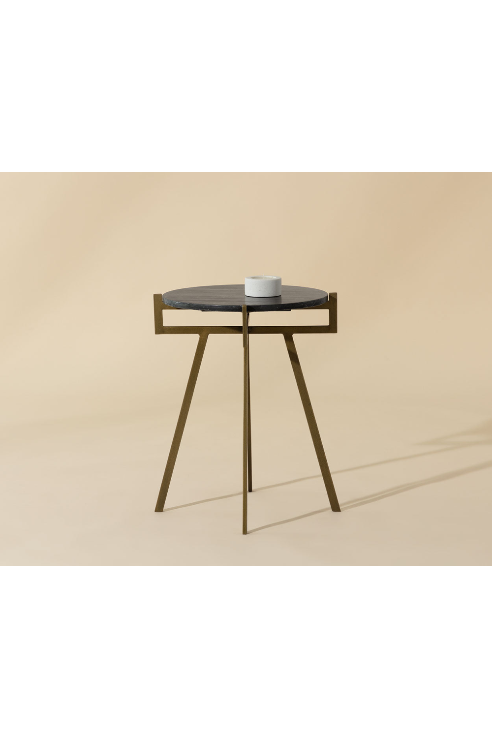 Modern European furniture - Antique Brass Marble End Table - www.oroa.com | Oroa.com