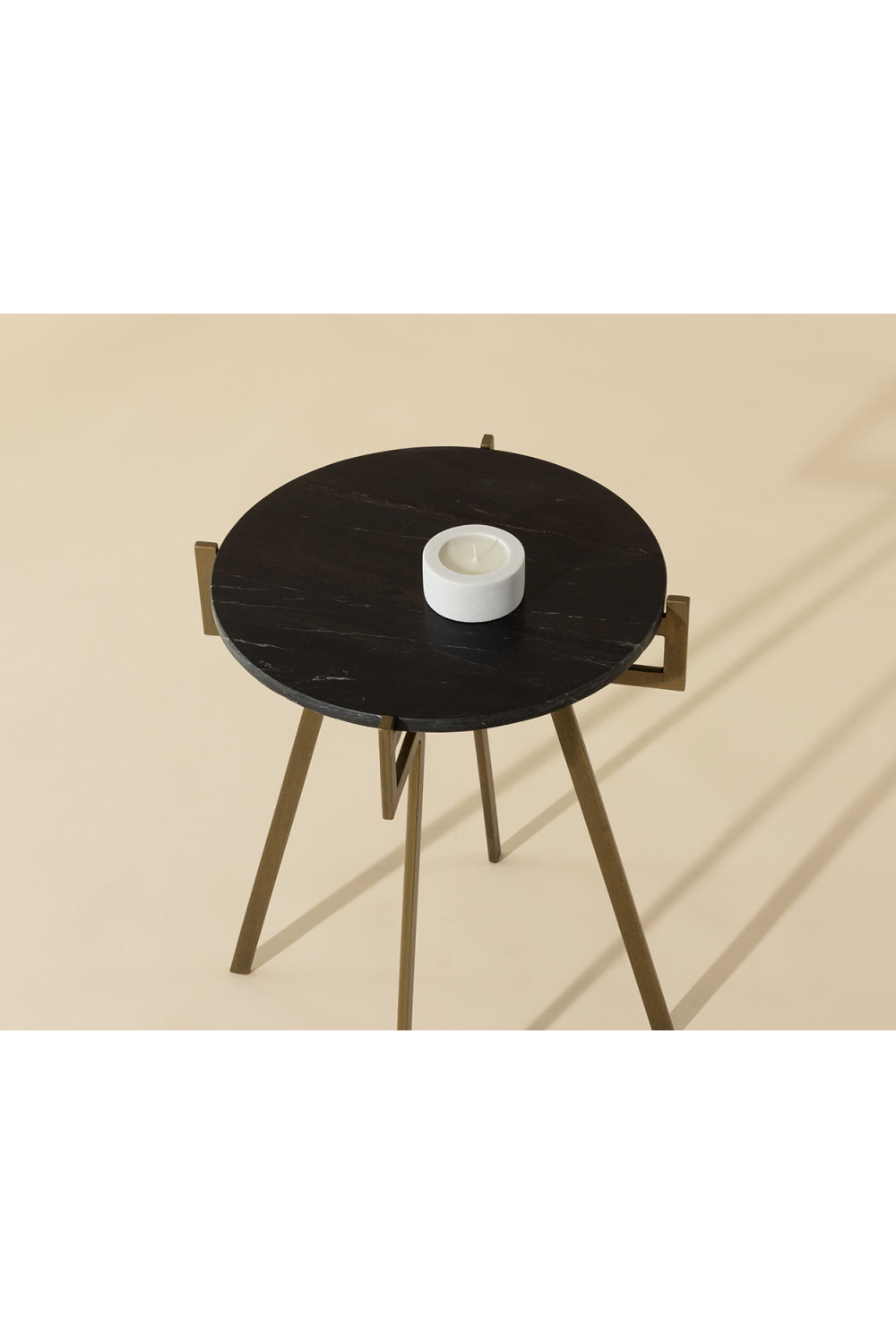 Modern European furniture - Antique Brass Marble End Table - www.oroa.com | Oroa.com