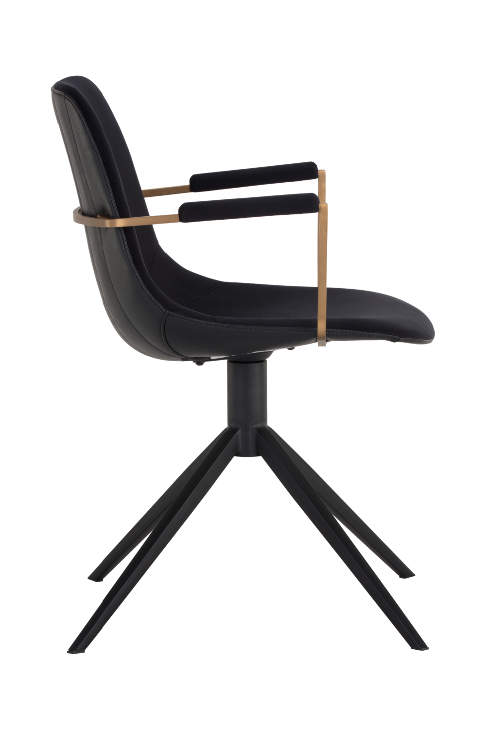 Modern European furniture - Black Leather Swivel Dining Chair - www.oroa.com | Oroa.com