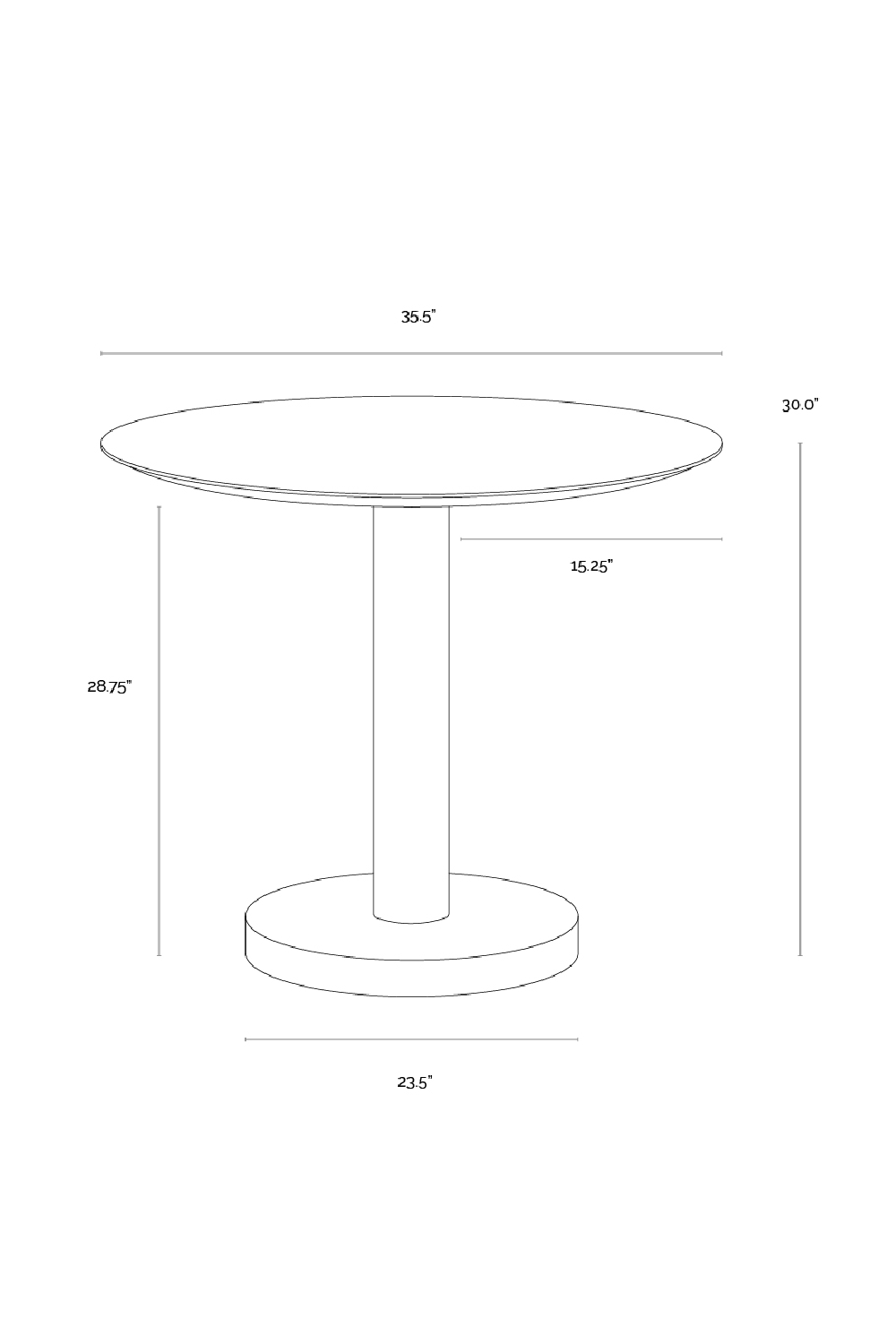 Modern European furniture Round Gray Marble Bistro Table - www.oroa.com | Oroa.com