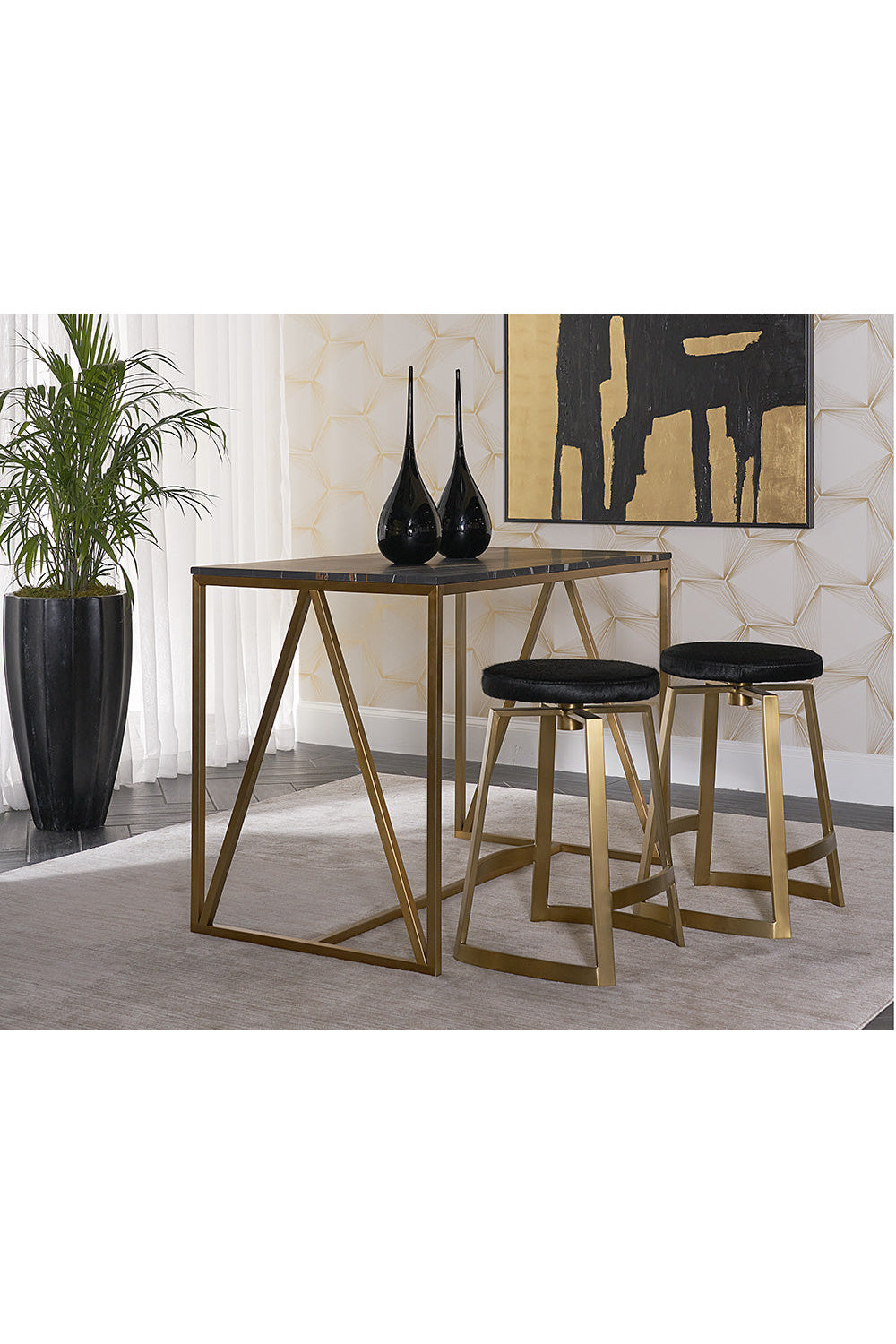 Modern European furniture - Gold-Base Swivel Counter Stool - www.oroa.com | Oroa.com