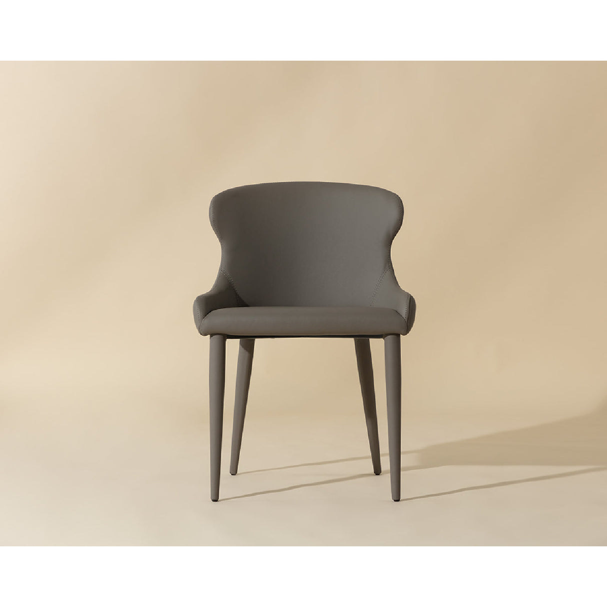 Modern European furniture - Taupe Leather Dining Chairs (2) - www.oroa.com | Oroa.com