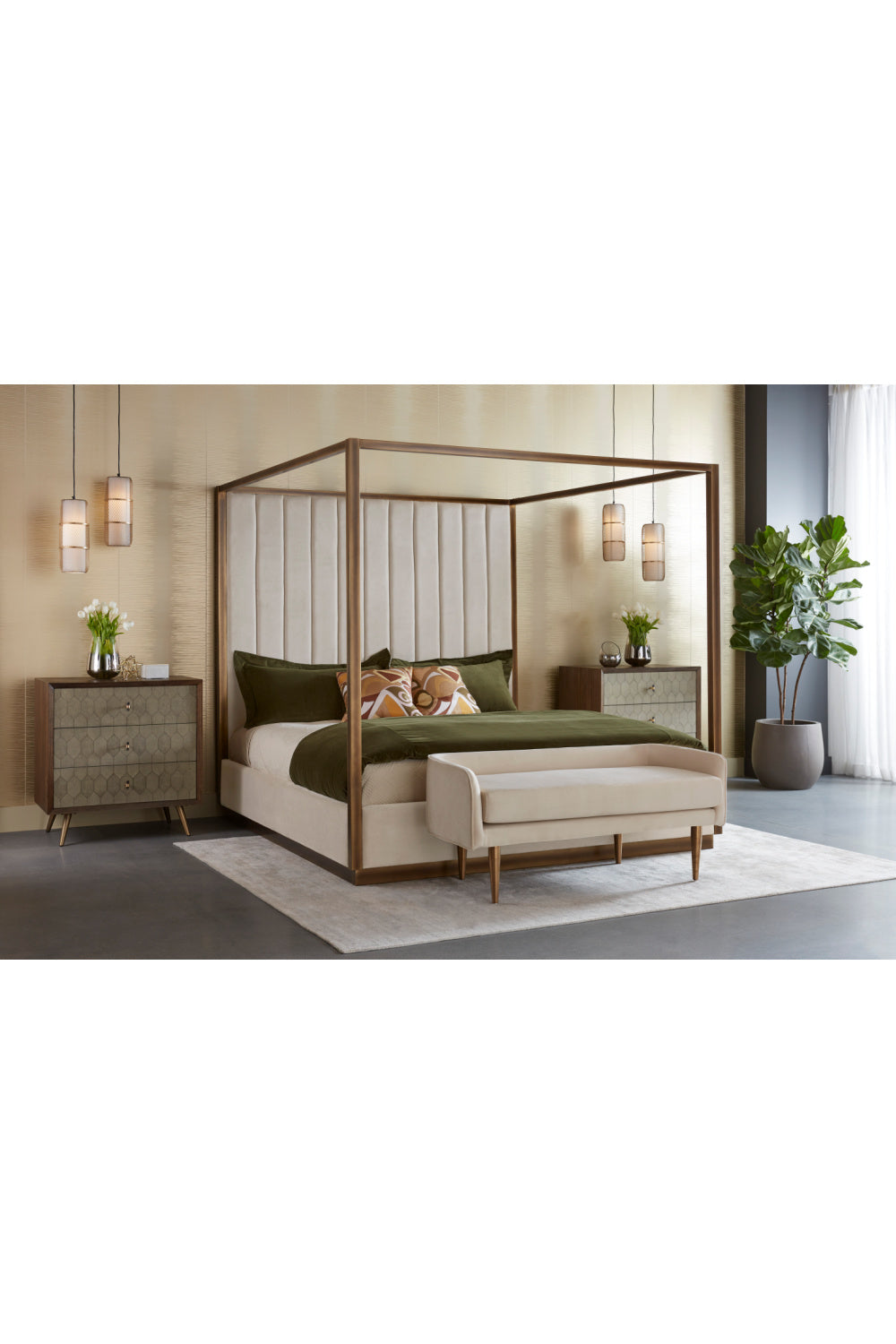 Modern European furniture - Bronze Framed Canopy King Bed - www.oroa.com | Oroa.com
