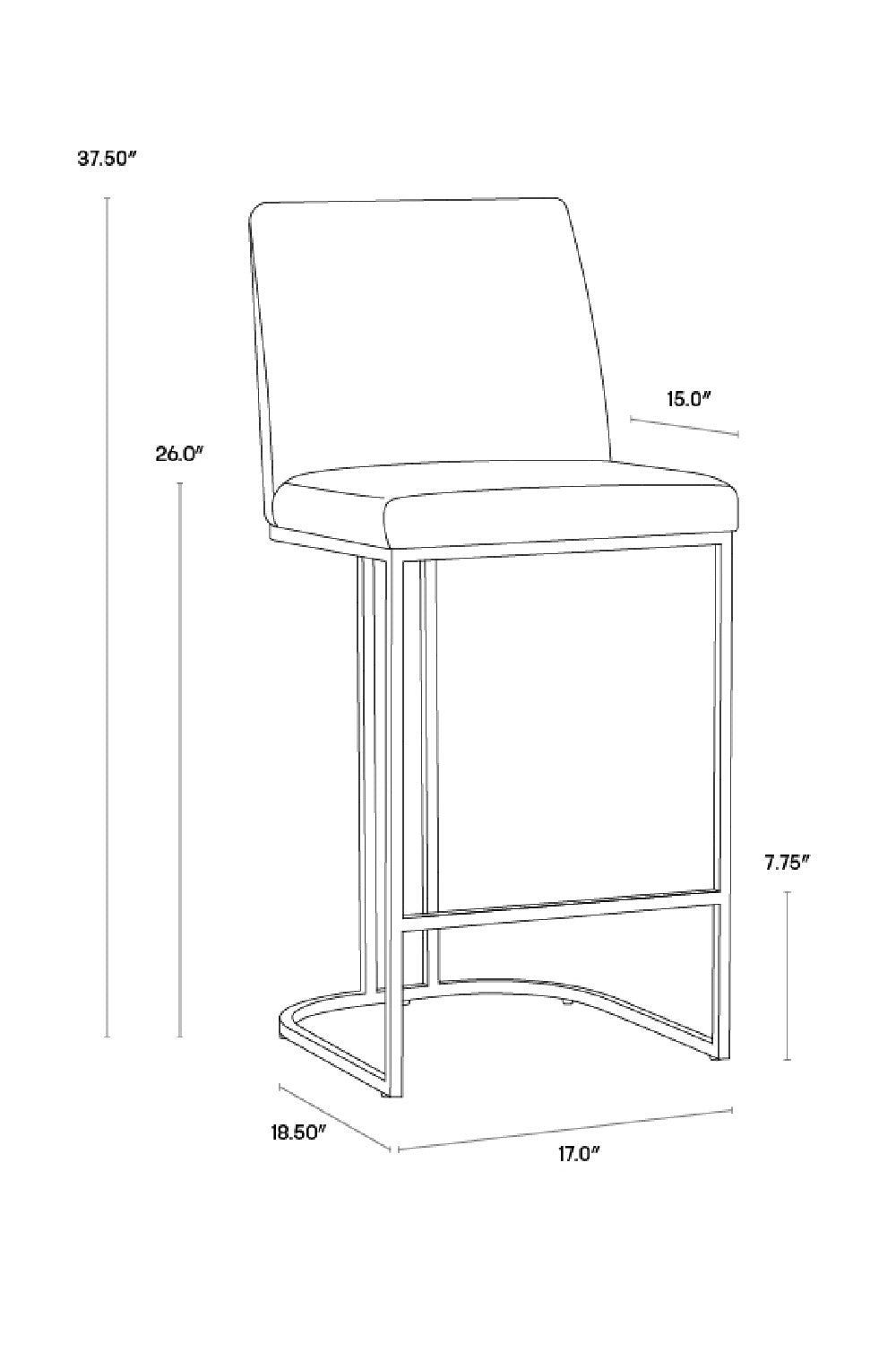 Modern European furniture - Cantilevered Fabric Counter Stool - www.oroa.com | Oroa.com