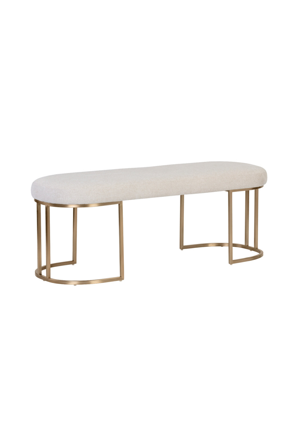 Modern European furniture - Oval Cream Fabric Bench - www.oroa.com | Oroa.com