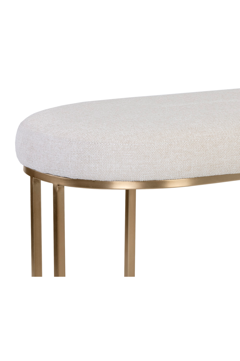 Modern European furniture - Oval Cream Fabric Bench - www.oroa.com | Oroa.com