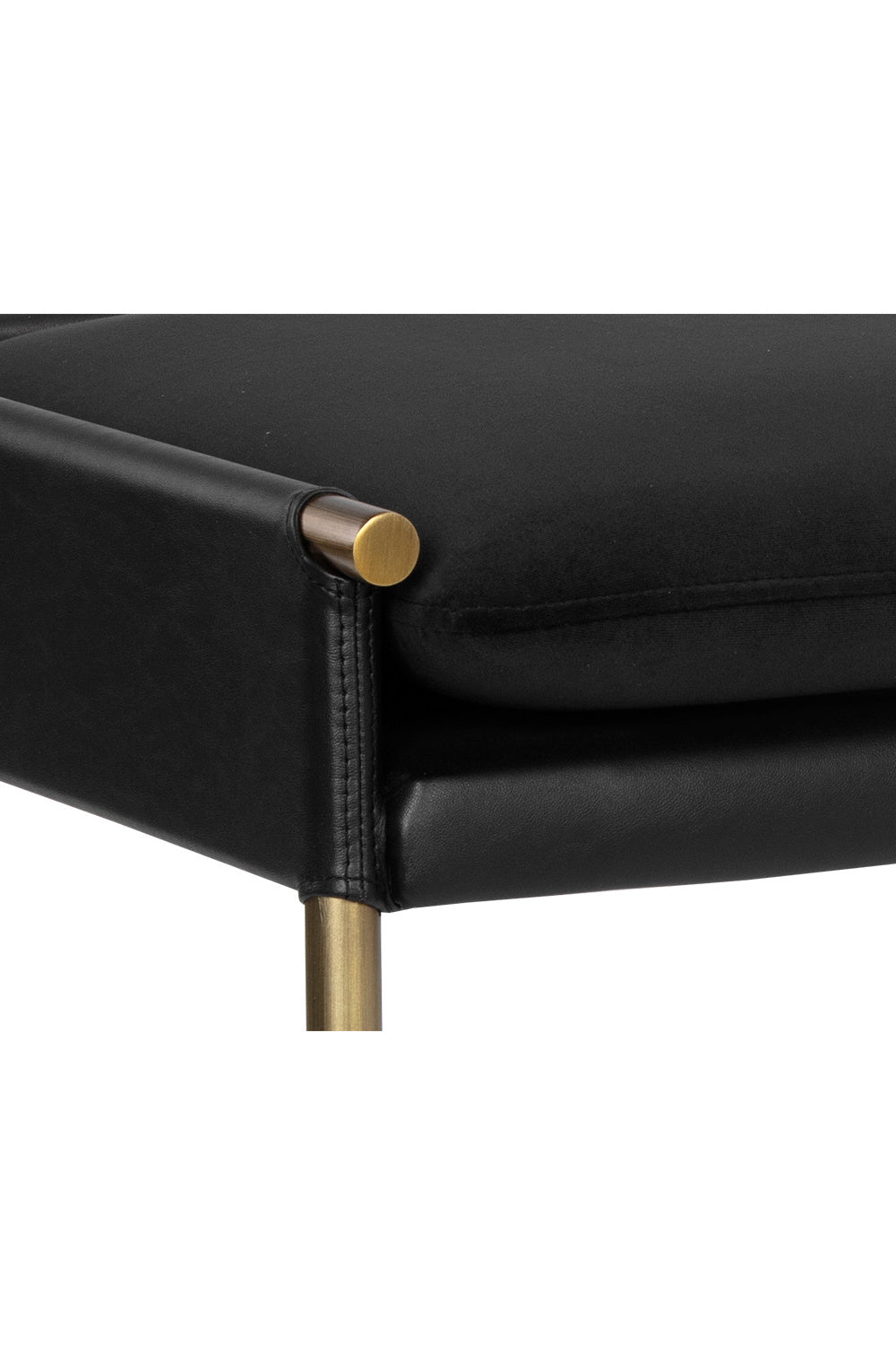 Modern European furniture - Brass Frame Modern Bench - www.oroa.com | Oroa.com