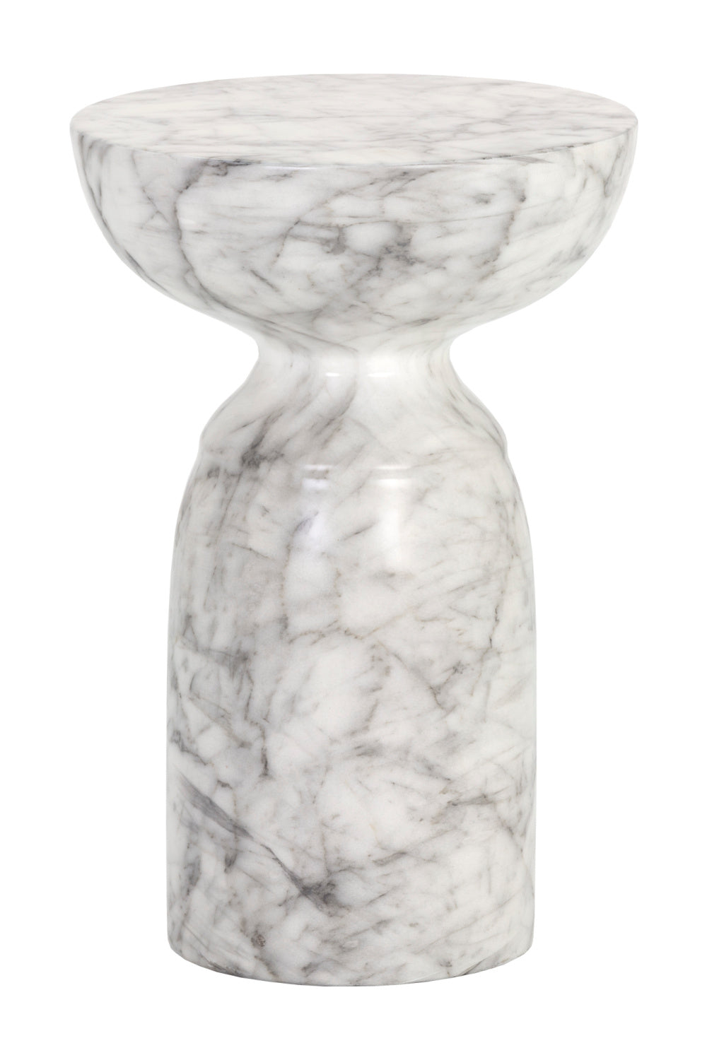 Modern European furniture - Round Marble-Look Indoor/Outdoor End Table - www.oroa.com | Oroa.com