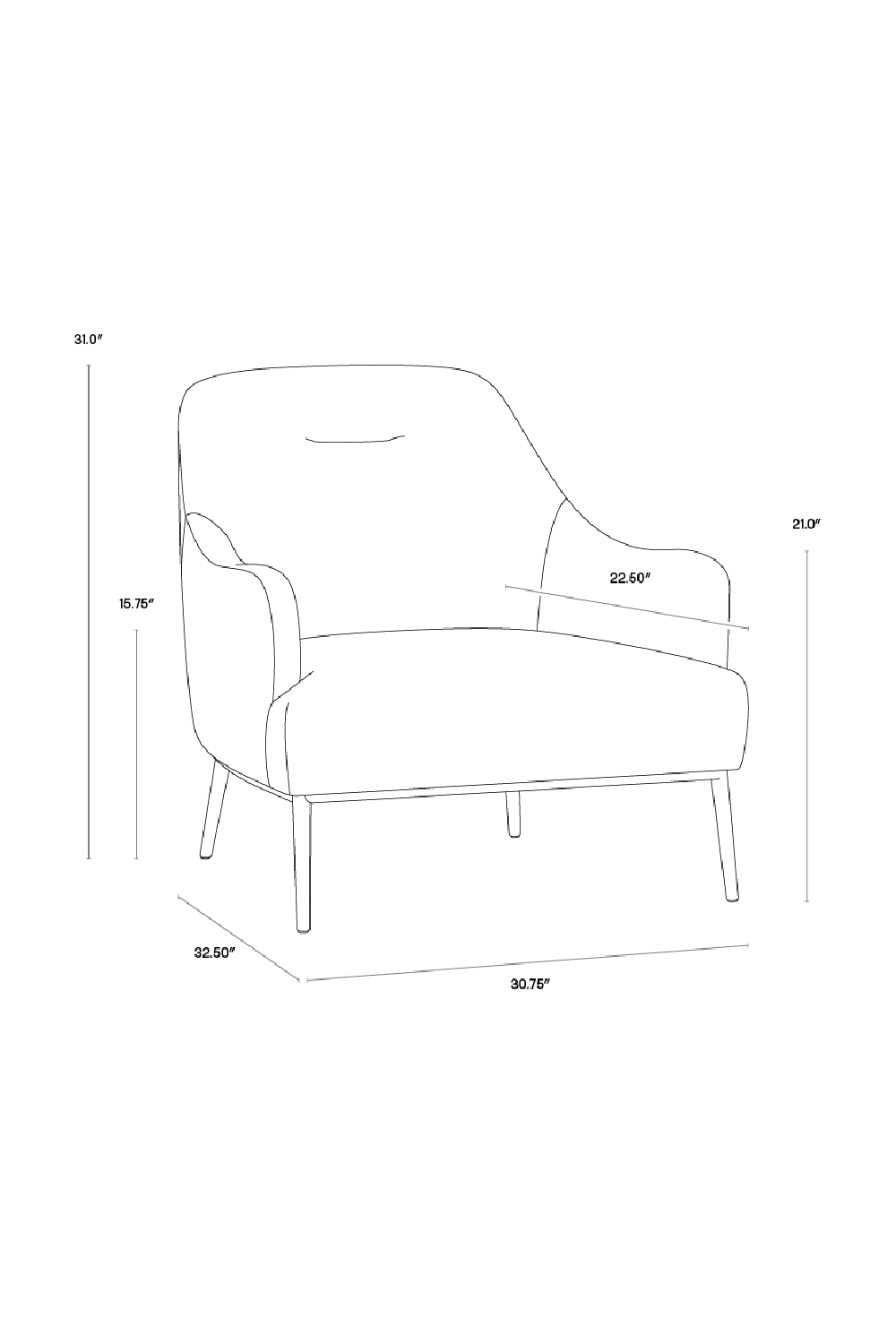 Modern European furniture - Orange Velvet Look Lounge Chair - www.oroa.com | Oroa.com