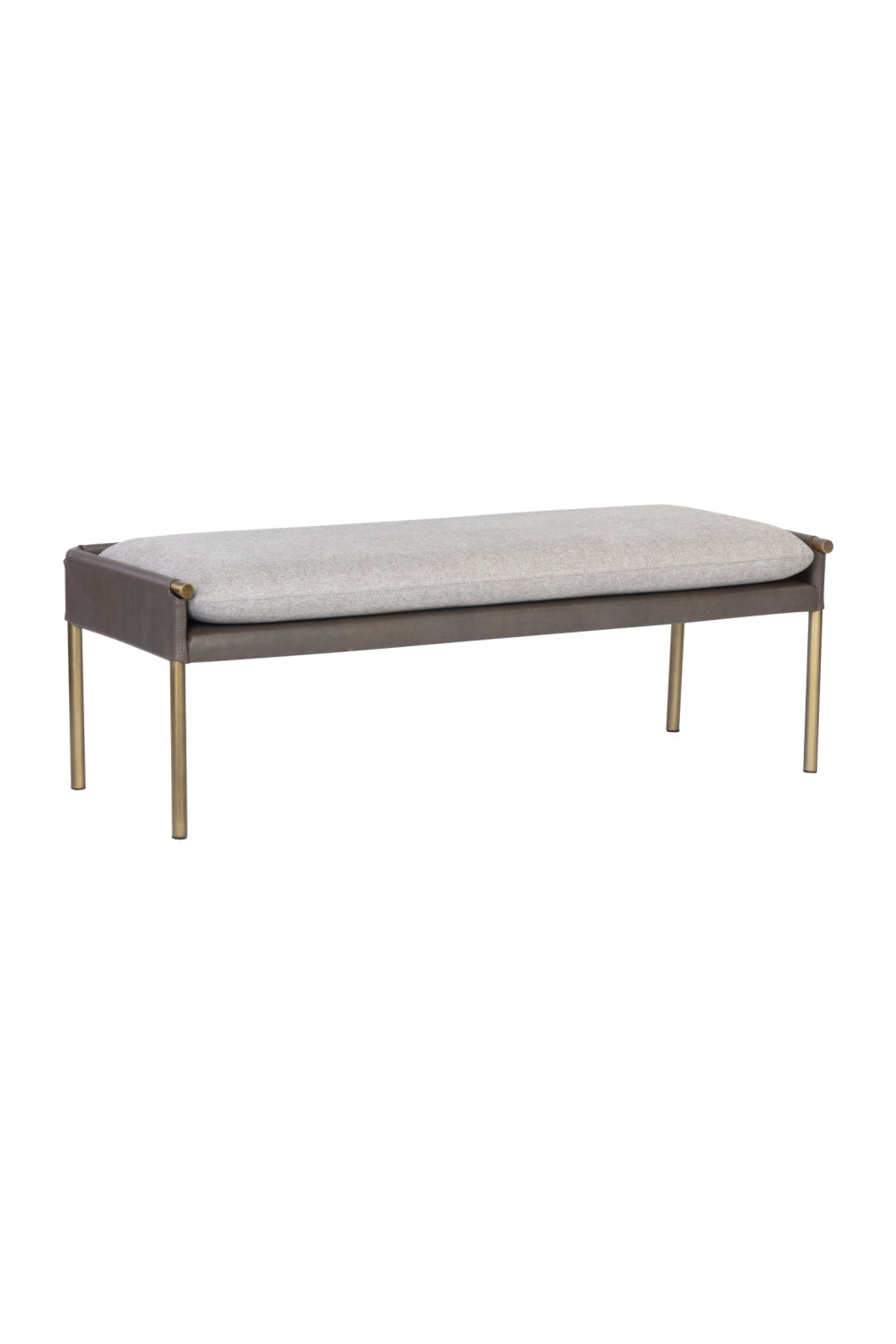 Modern European furniture - Brass Frame Modern Bench - www.oroa.com | Oroa.com
