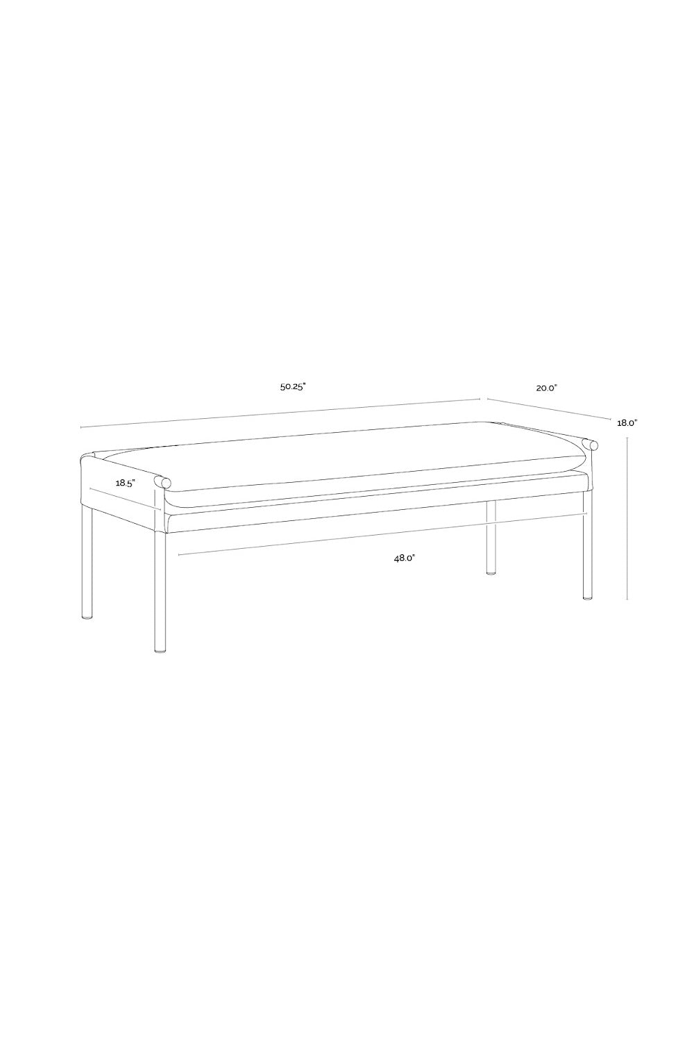 Modern European furniture - Brass Frame Modern Bench - www.oroa.com | Oroa.com