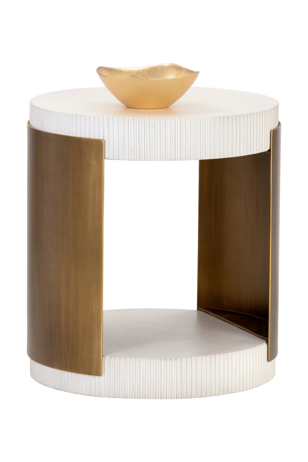 Modern European furniture - White Ridged Indoor/Outdoor End Table - www.oroa.com | Oroa.com