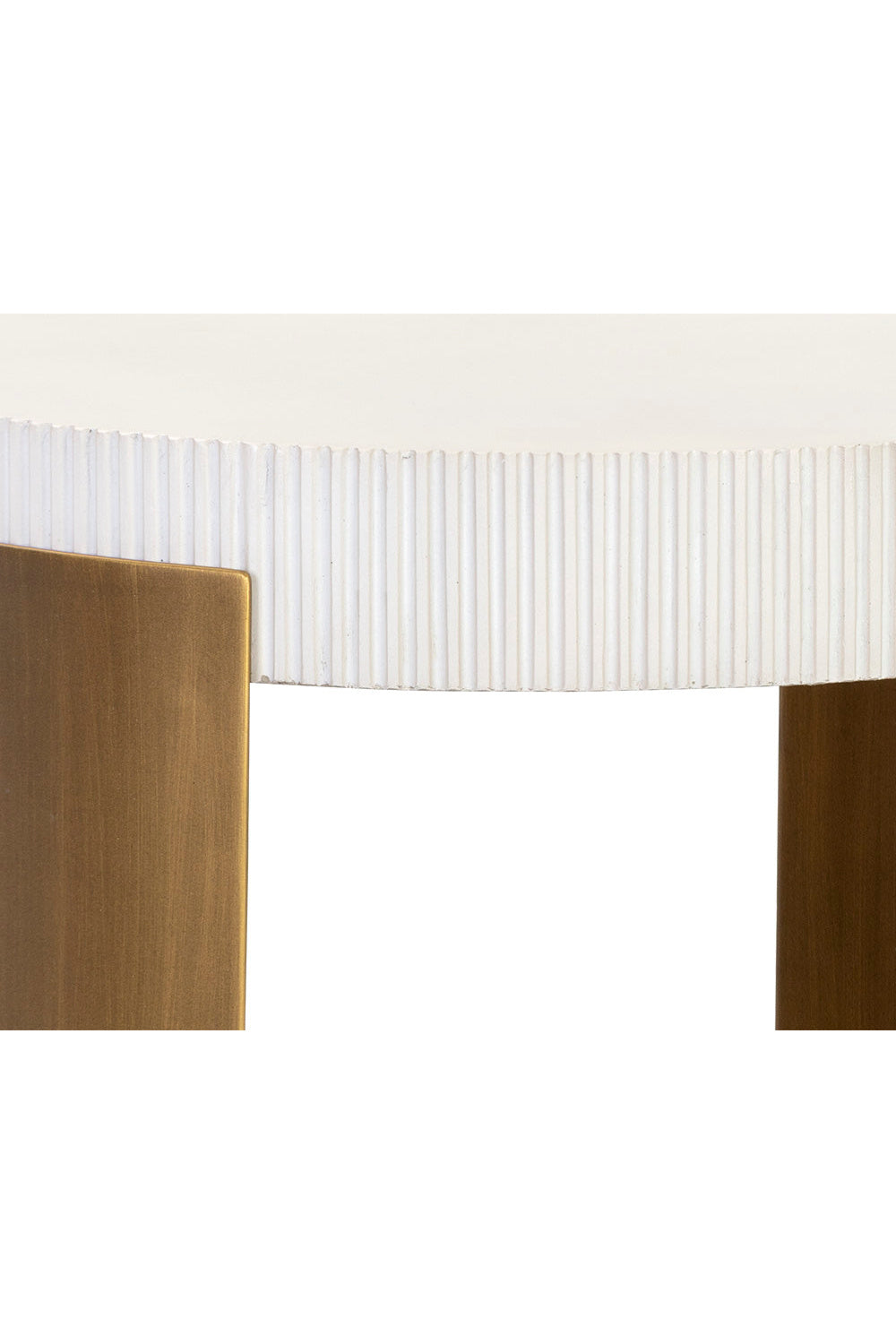 Modern European furniture - White Ridged Indoor/Outdoor End Table - www.oroa.com | Oroa.com