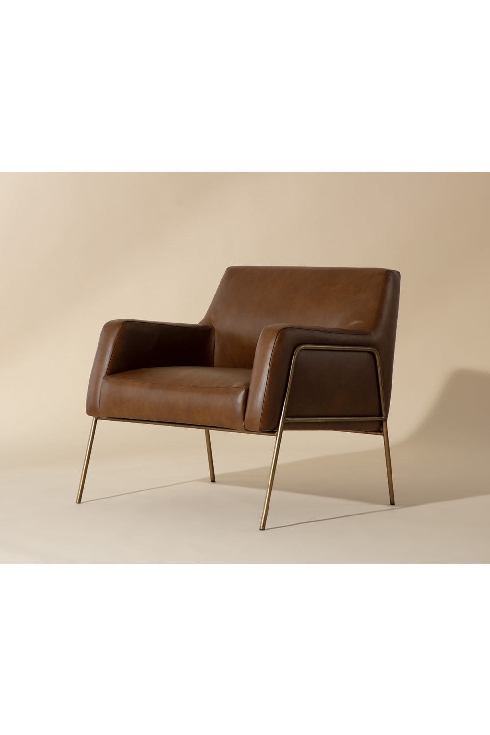 Modern European furniture - Vintage Brown Leather Lounge Chair - www.oroa.com | Oroa.com
