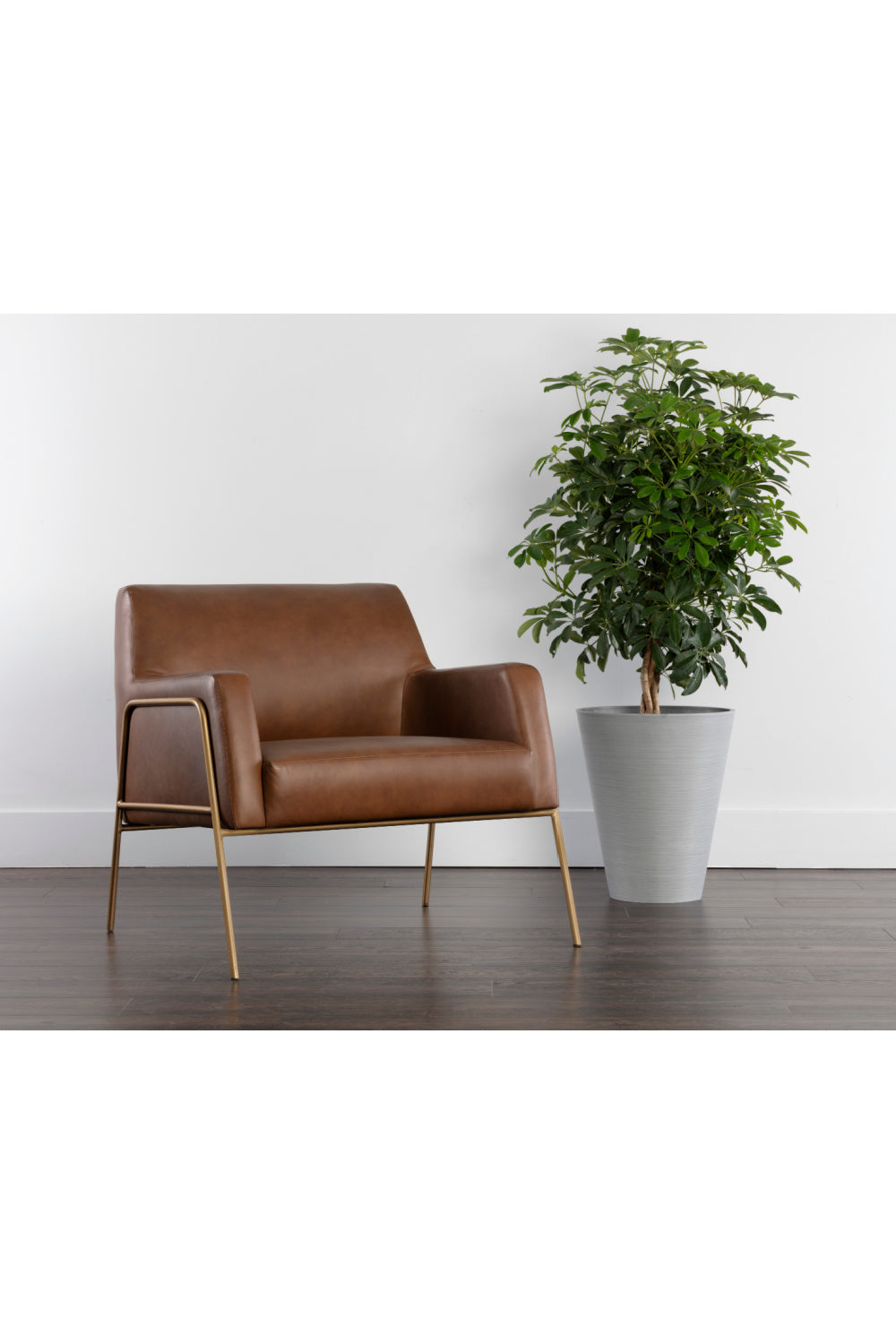 Modern European furniture - Vintage Brown Leather Lounge Chair - www.oroa.com | Oroa.com