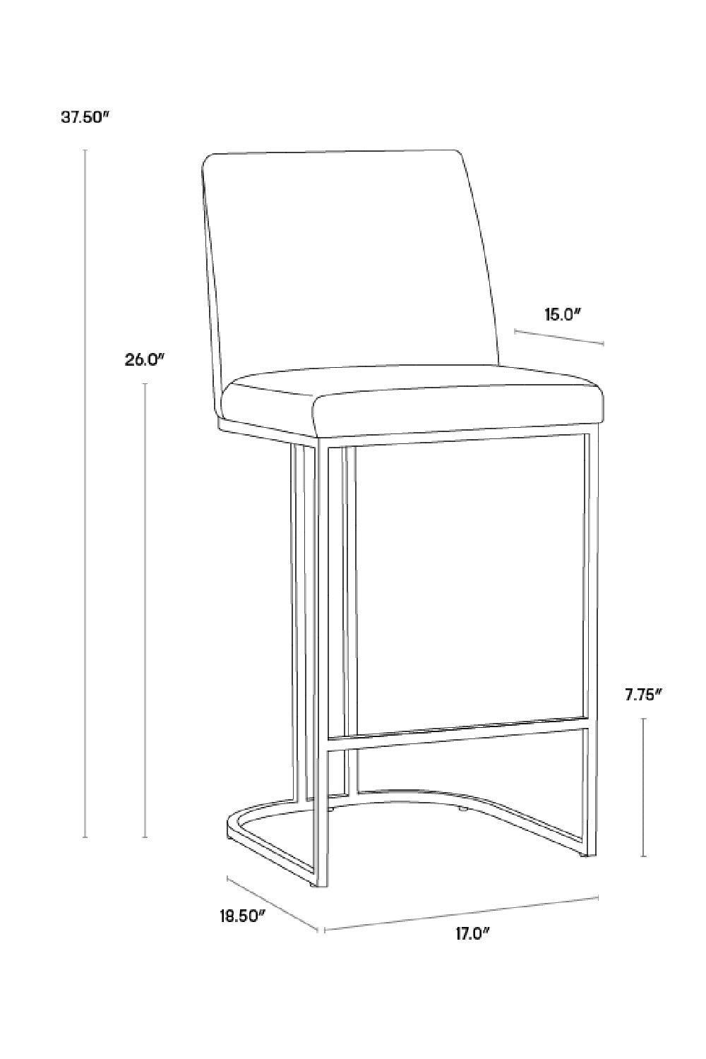 Modern European furniture - Cantilevered Fabric Counter Stool - www.oroa.com | Oroa.com