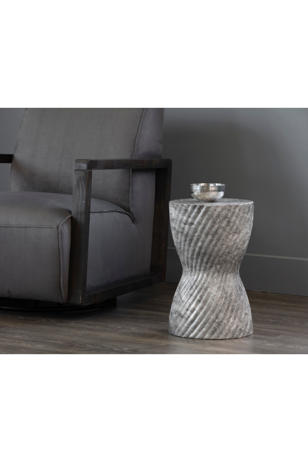 Modern European furniture - Gray Hourglass Indoor/Outdoor End Table - www.oroa.com | Oroa.com