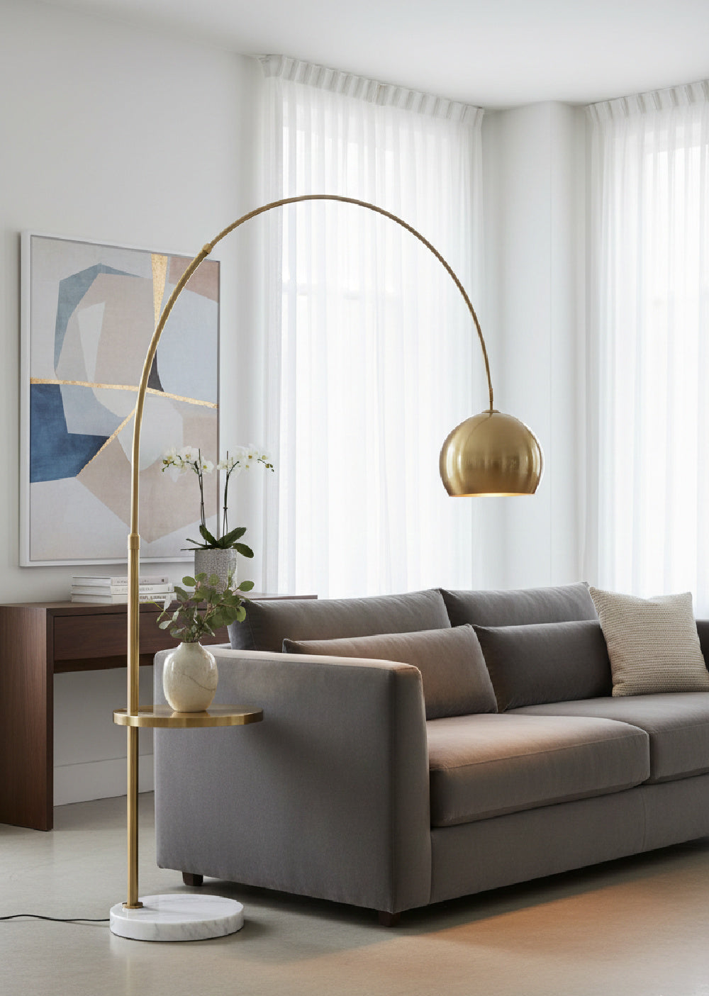 Modern European furniture - Arched Iron Floor Lamp - www.oroa.com | Oroa.com