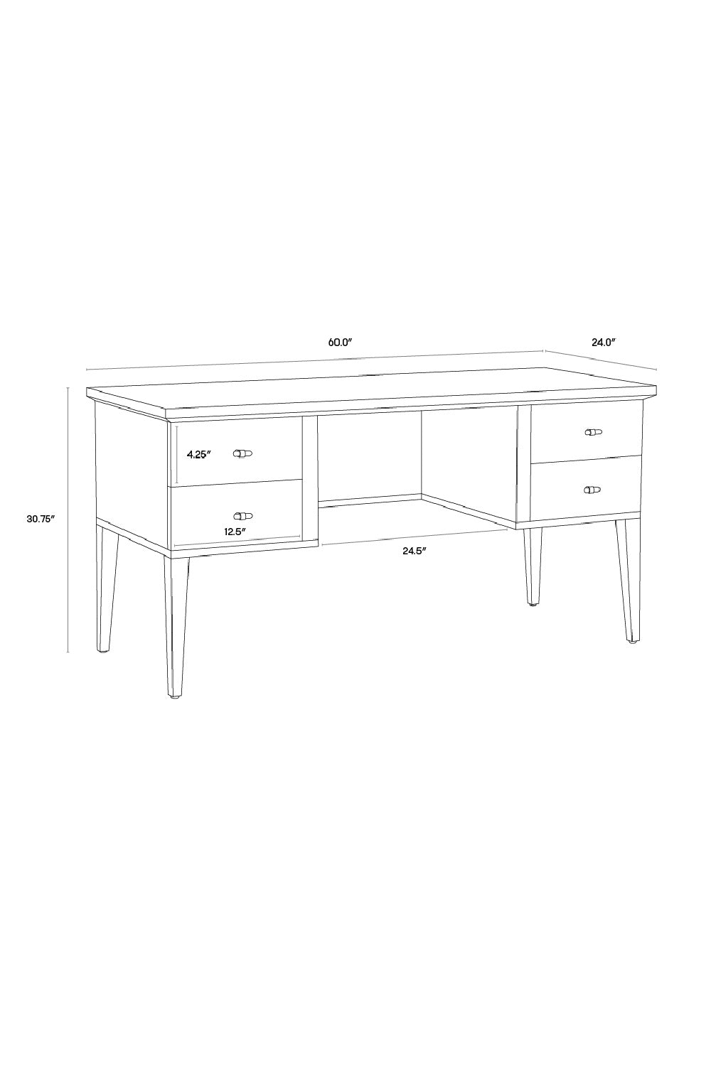 Modern European furniture - Cream Shagreen 4-Drawer Desk - www.oroa.com | Oroa.com