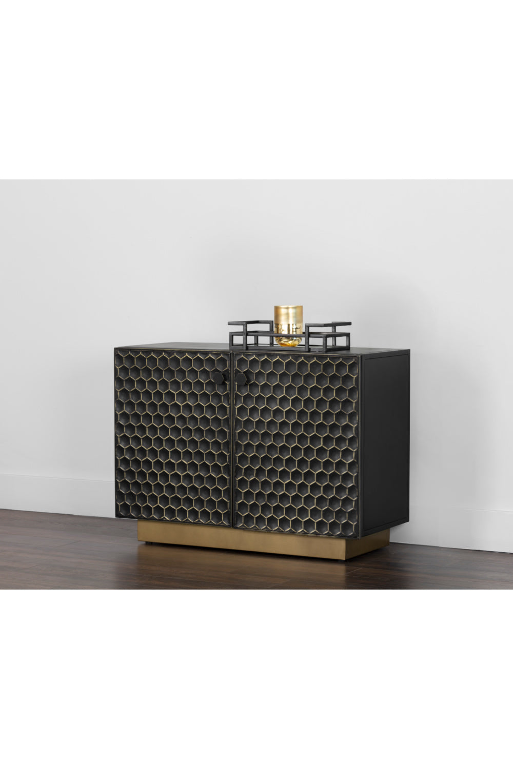 Modern European furniture - Black Iron Honeycomb Pattern Sideboard - www.oroa.com | Oroa.com